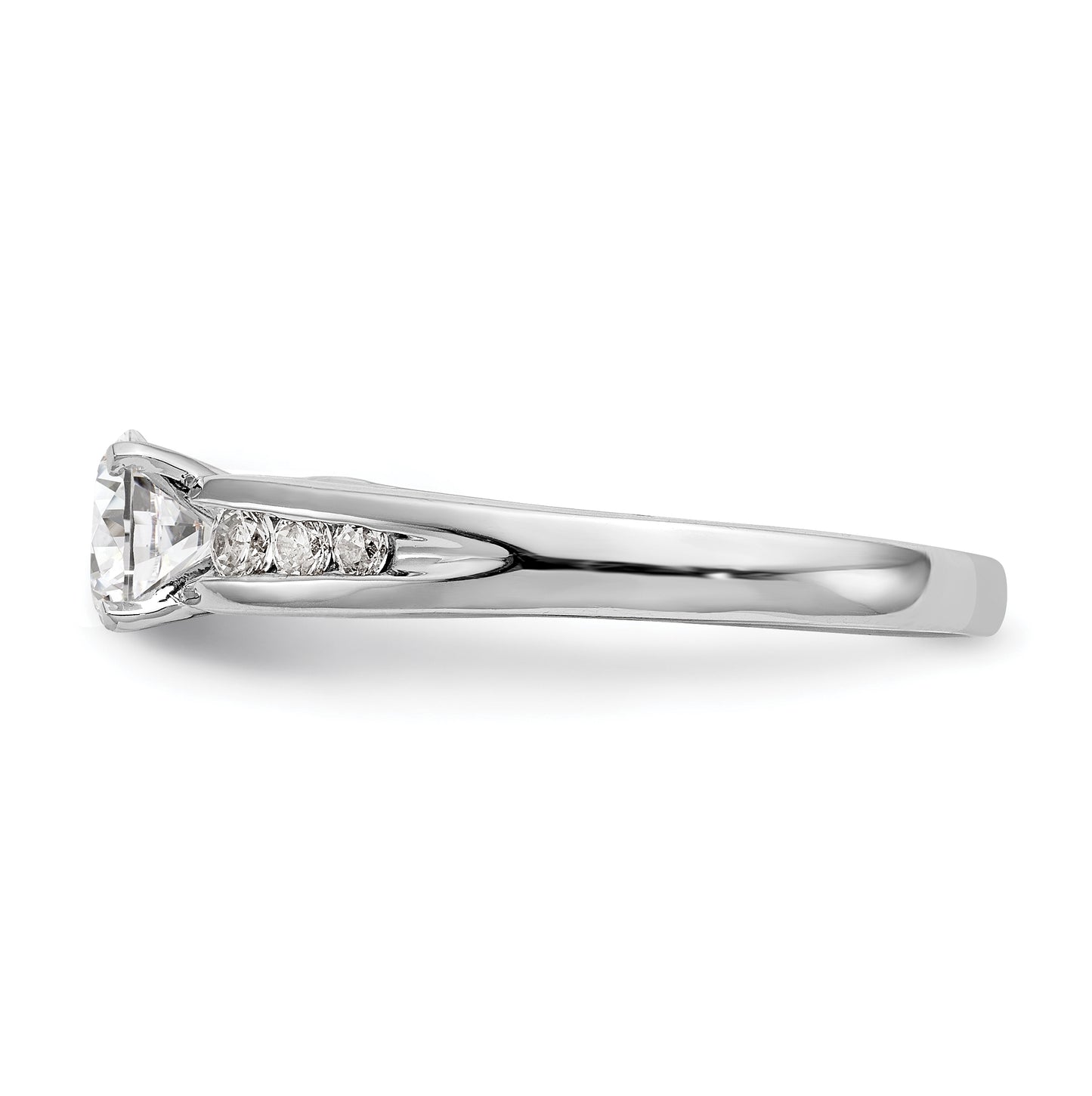 14K White Gold Peg-Set 1/6 carat Channel-set Diamond Semi-mount Engagement Ring