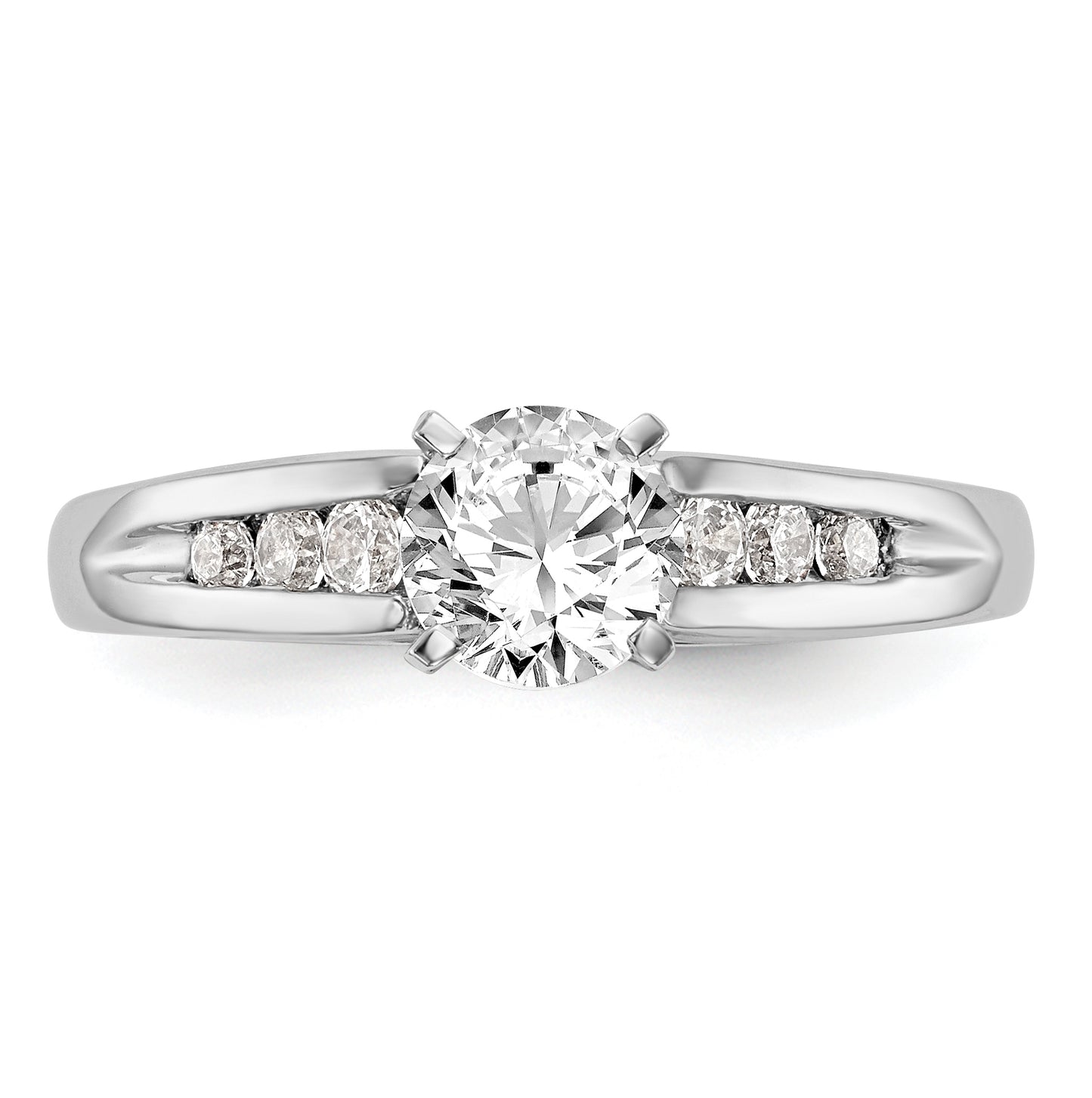 14K White Gold Peg-Set 1/6 carat Channel-set Diamond Semi-mount Engagement Ring