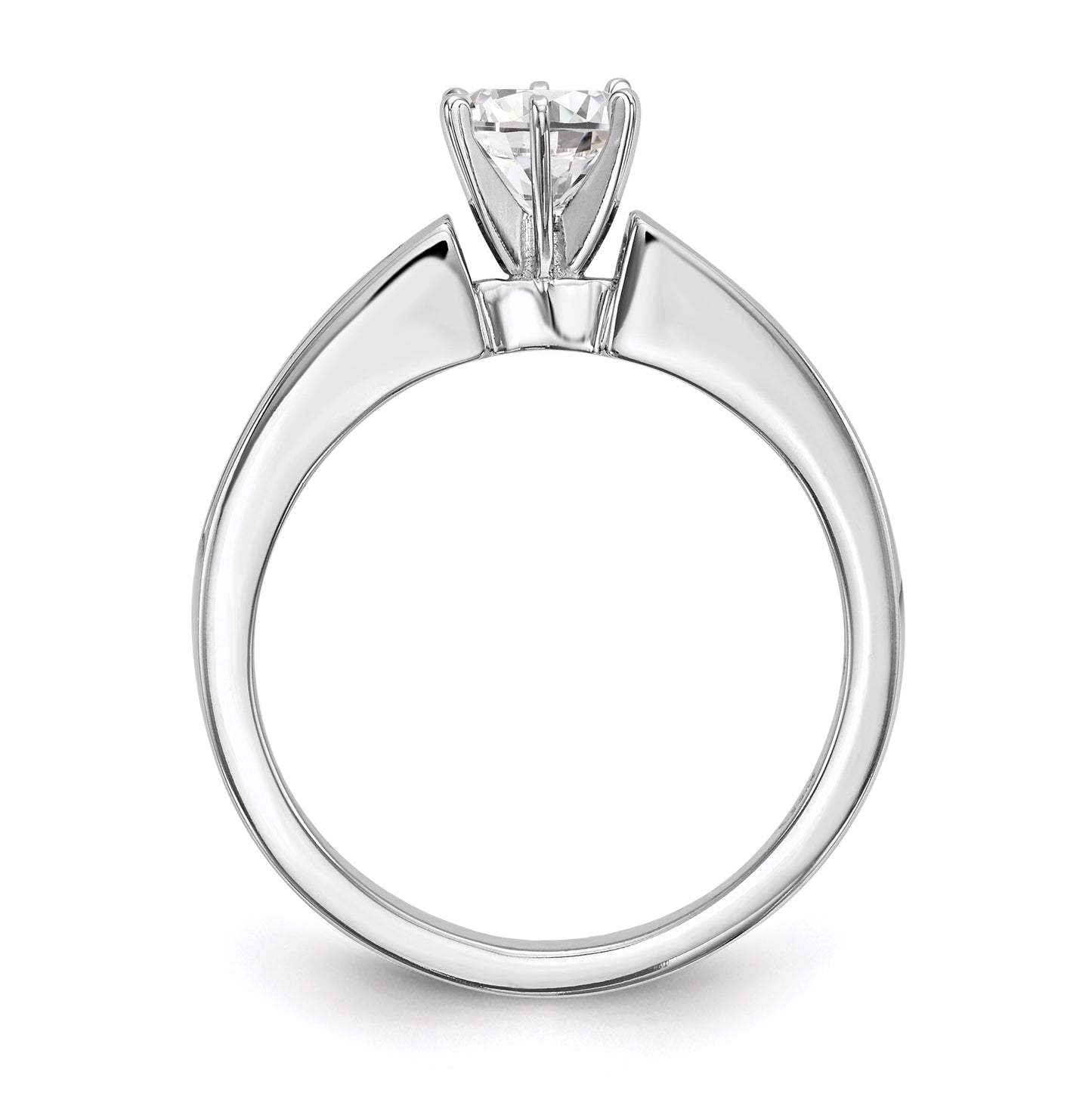 14K White Gold Peg Set 1/3 carat Channel-set Princess Diamond Semi-mount Engagement Ring