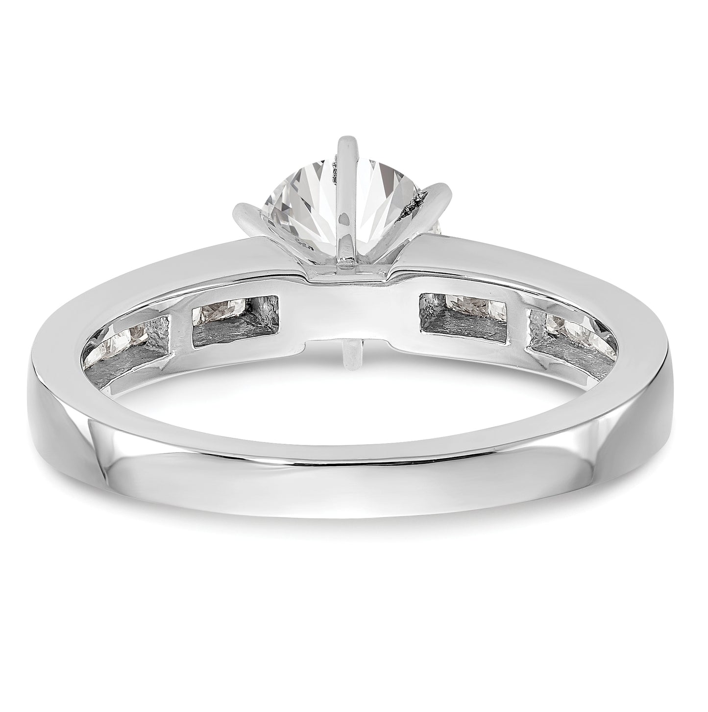14K White Gold Peg Set 1/3 carat Channel-set Princess Diamond Semi-mount Engagement Ring