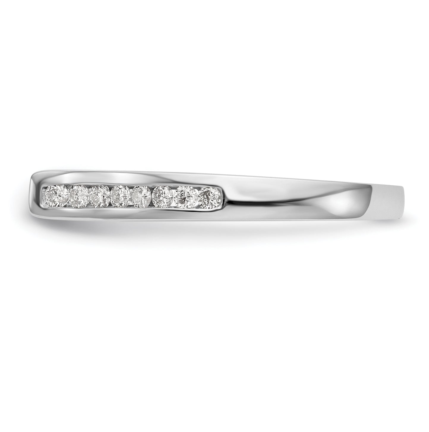 14K White Gold Peg Set 1/4 carat Channel-set Diamond Semi-mount Engagement Ring, 3.2 to 2 mm (tapered)