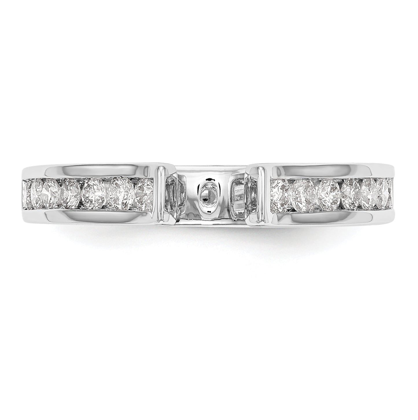 14K White Gold Peg Set 1/3 carat Channel-set Diamond Semi-mount Engagement Ring