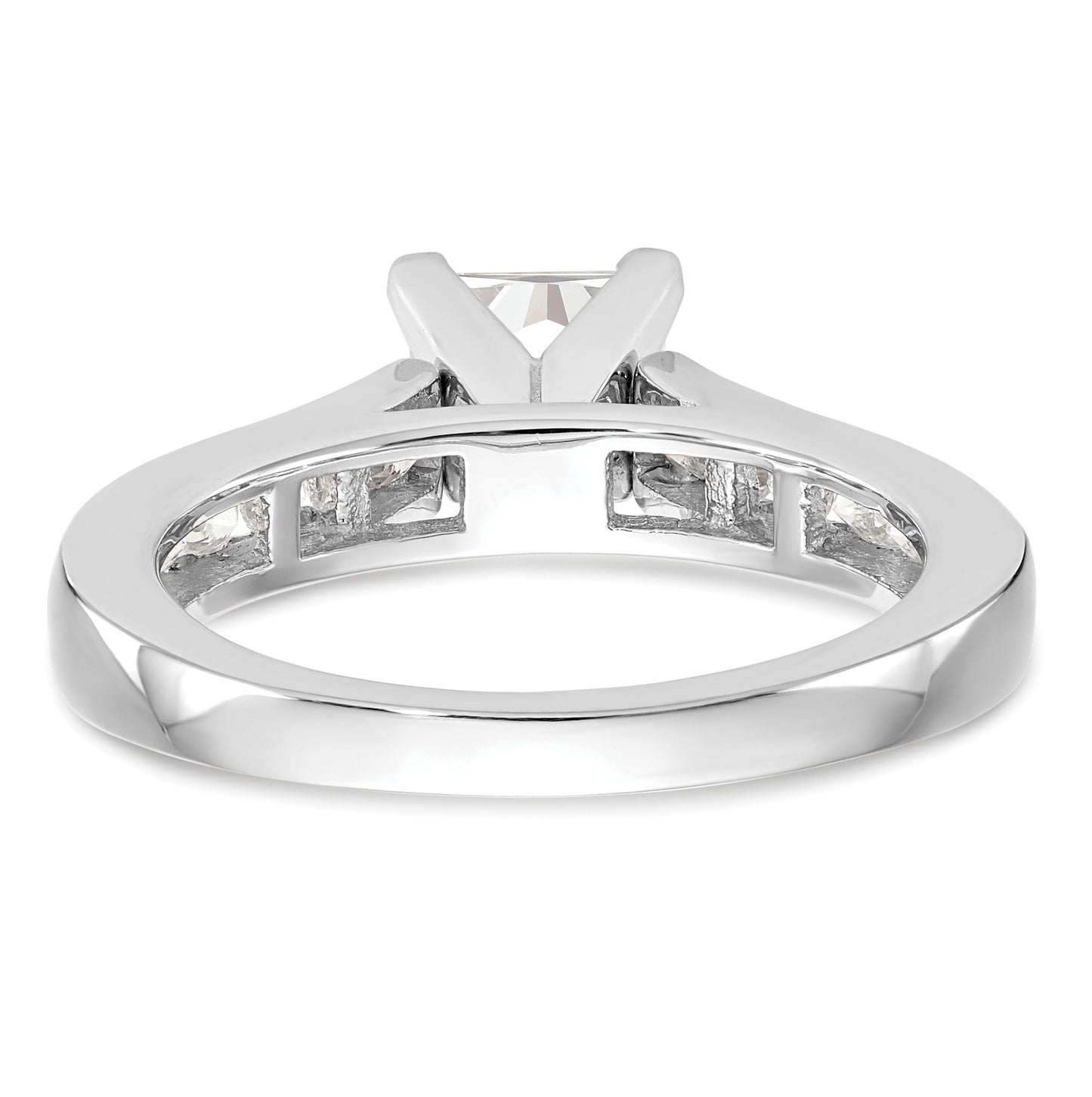 14K White Gold Peg Set 1/3 carat Channel-set Diamond Semi-mount Engagement Ring