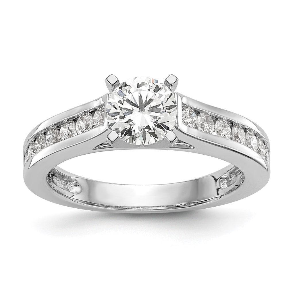 14K White Gold Peg Set 1/3 carat Channel-set Diamond Semi-mount Engagement Ring