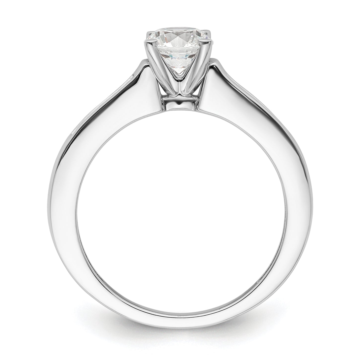 14K White Gold Peg Set 1/10 carat Channel-set Diamond Semi-mount Engagement Ring