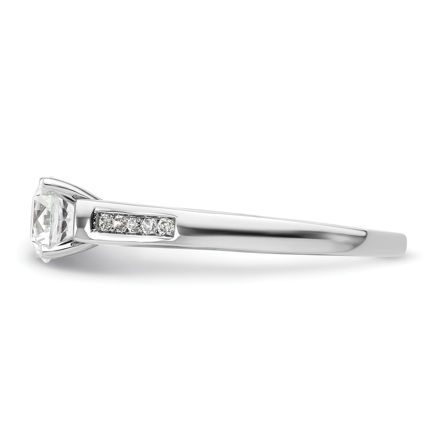 14K White Gold Peg Set 1/10 carat Channel-set Diamond Semi-mount Engagement Ring