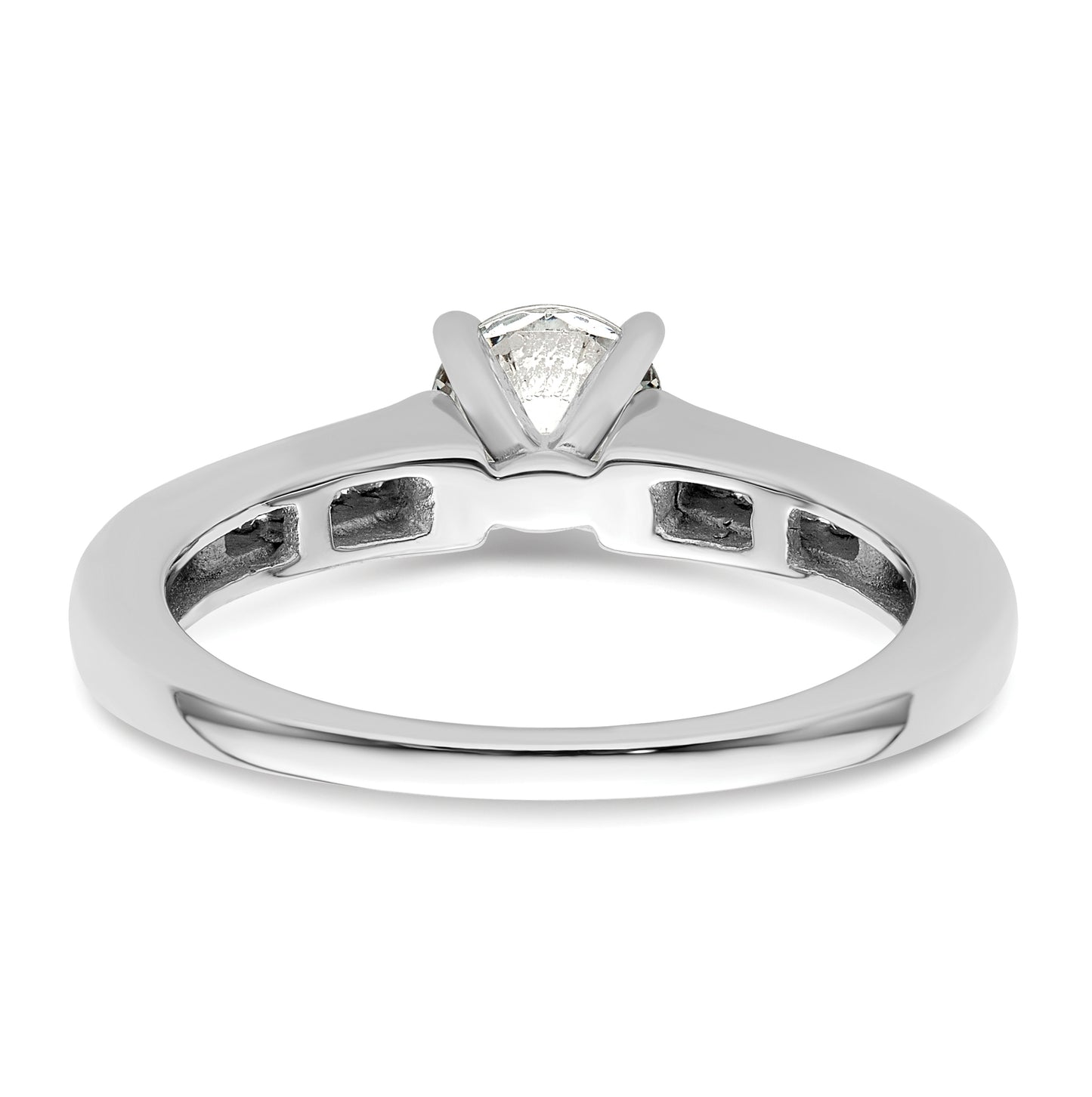 14K White Gold Peg Set 1/10 carat Channel-set Diamond Semi-mount Engagement Ring