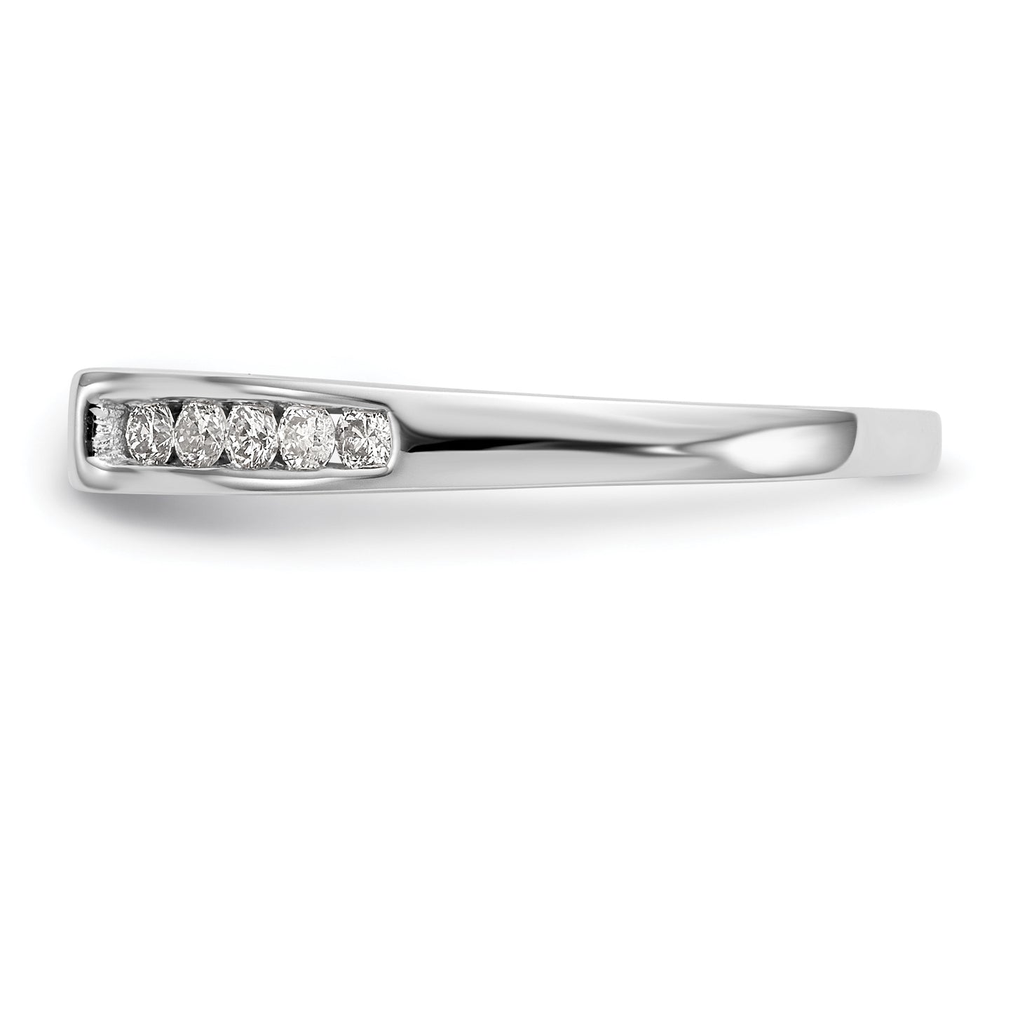 14K White Gold Peg Set 1/4 carat Channel-set Diamond Semi-mount Engagement Ring, 3 mm