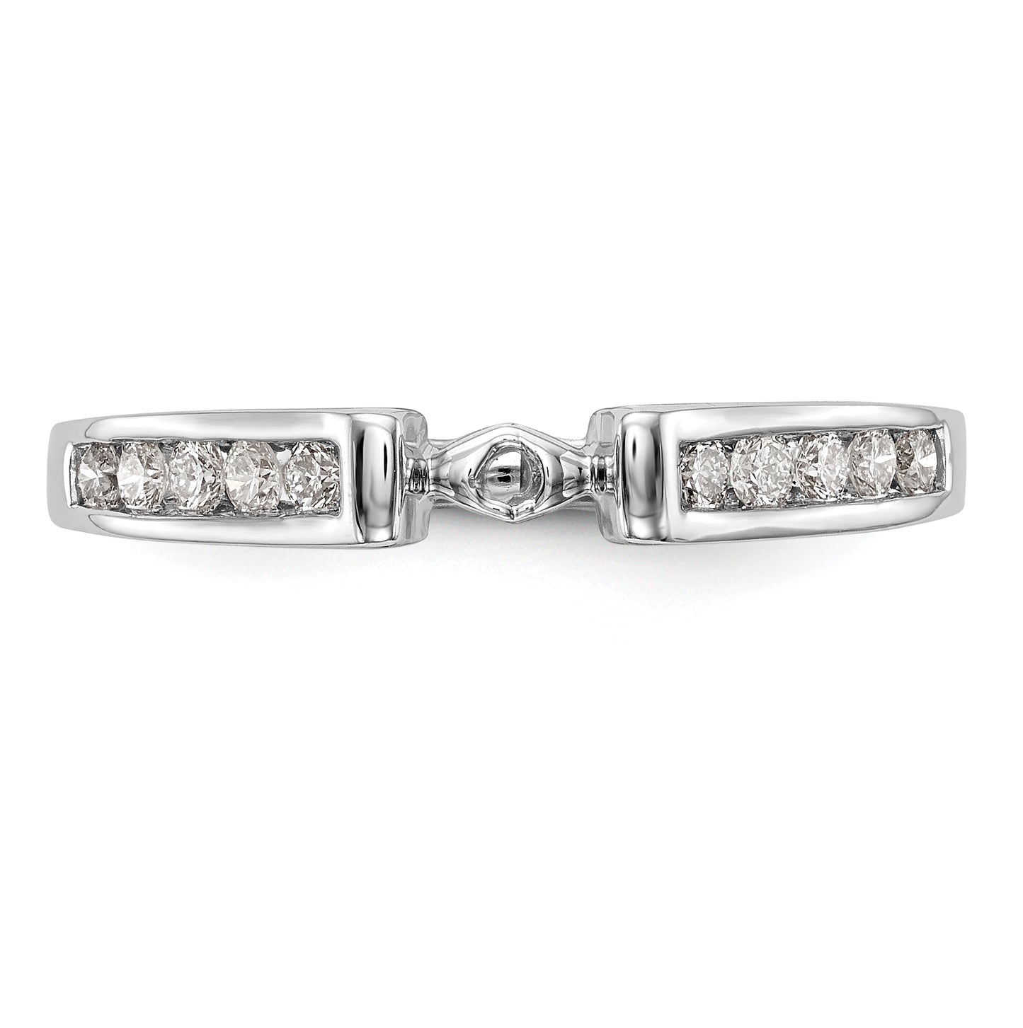 14K White Gold Peg Set 1/4 carat Channel-set Diamond Semi-mount Engagement Ring, 3 mm
