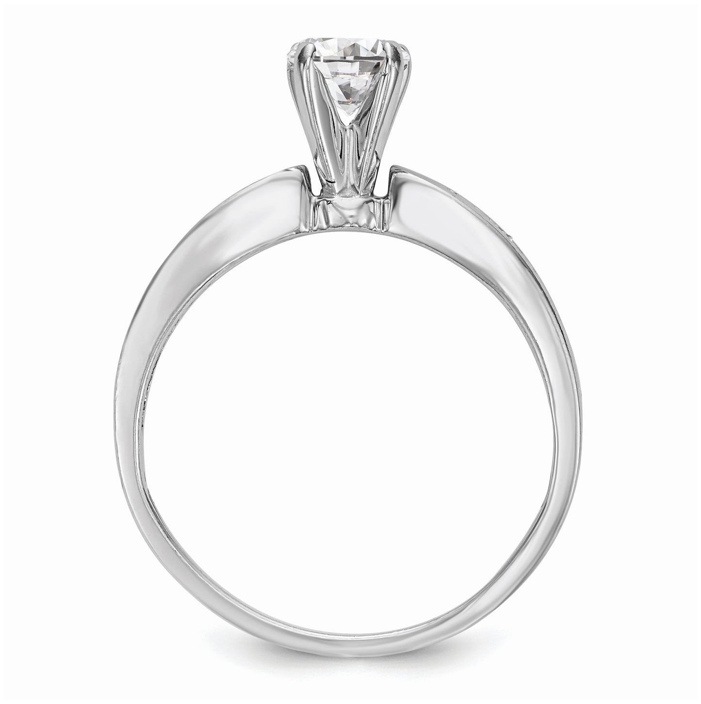 10K White Gold Peg Set 1/15 carat Diamond Semi-mount Engagement Ring