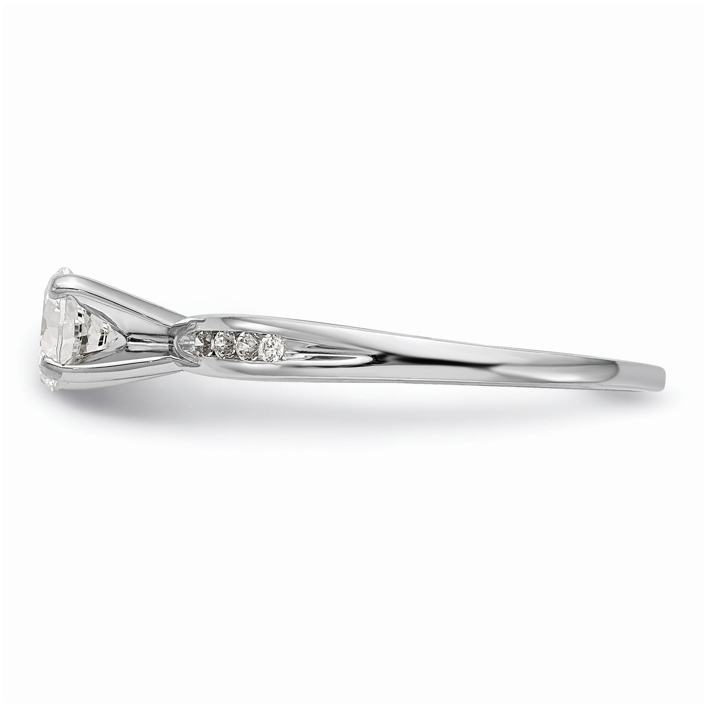 10K White Gold Peg Set 1/15 carat Diamond Semi-mount Engagement Ring