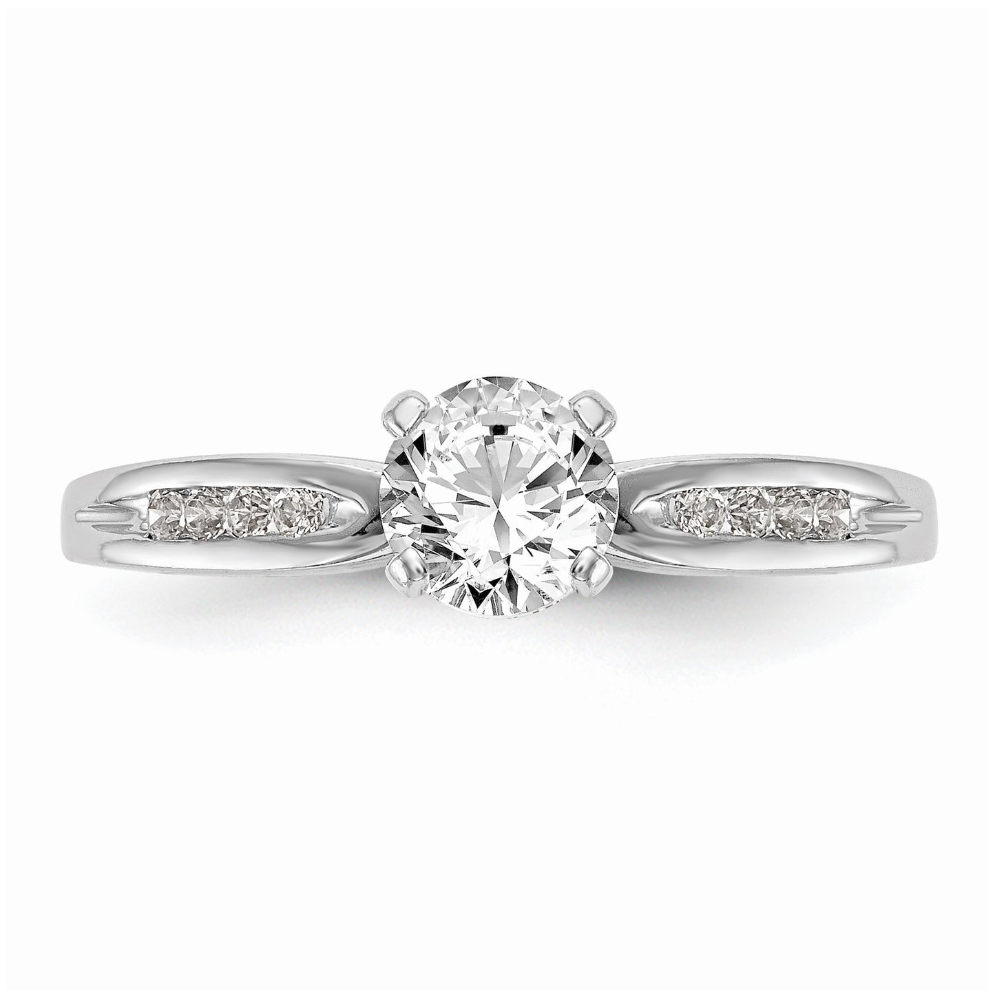 10K White Gold Peg Set 1/15 carat Diamond Semi-mount Engagement Ring