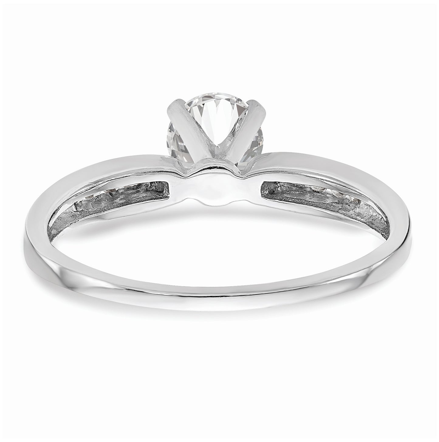 10K White Gold Peg Set 1/15 carat Diamond Semi-mount Engagement Ring