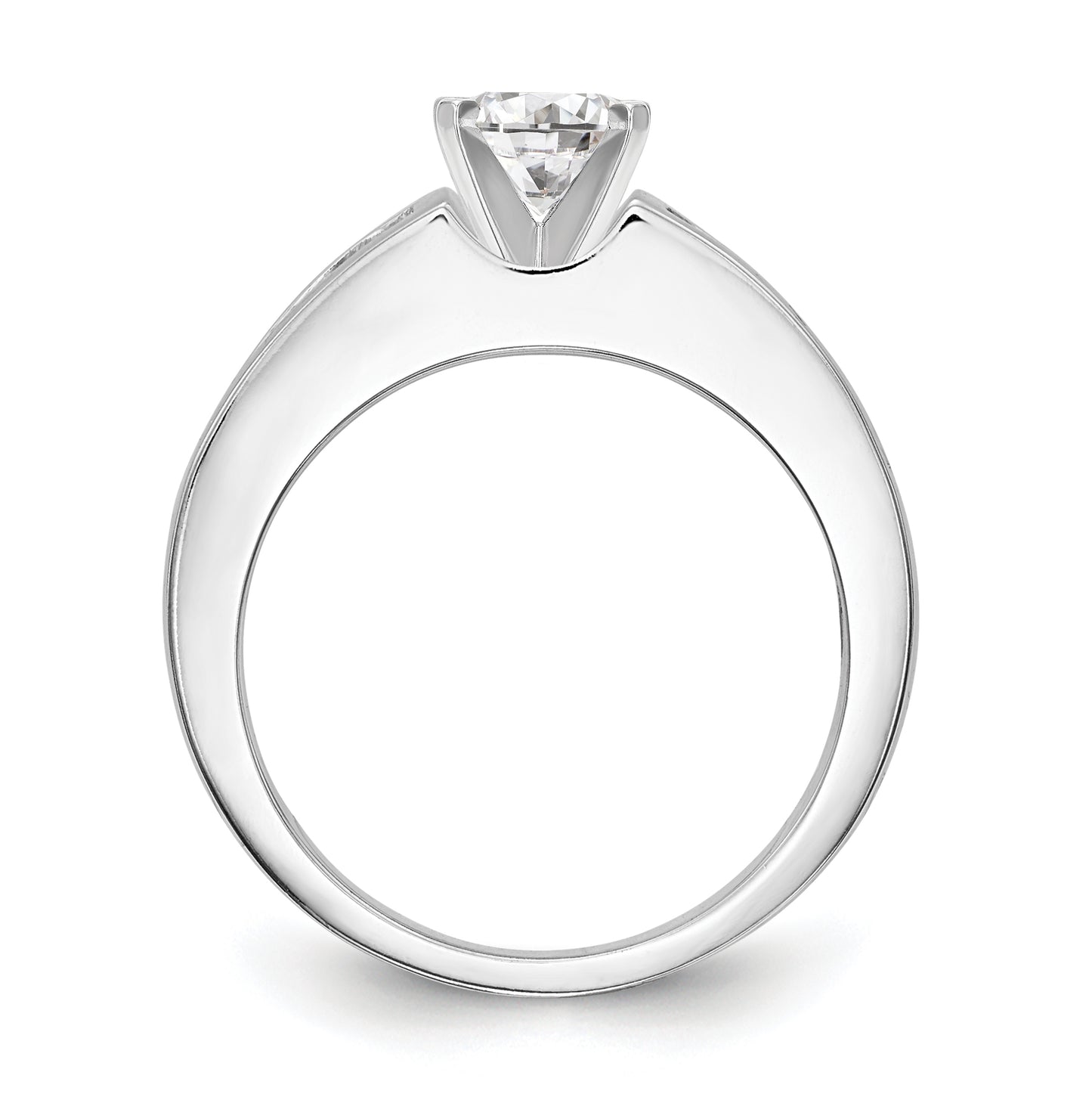 14K White Gold Peg Set 3/4 carat Channel-set Princess Diamond Semi-mount Engagement Ring