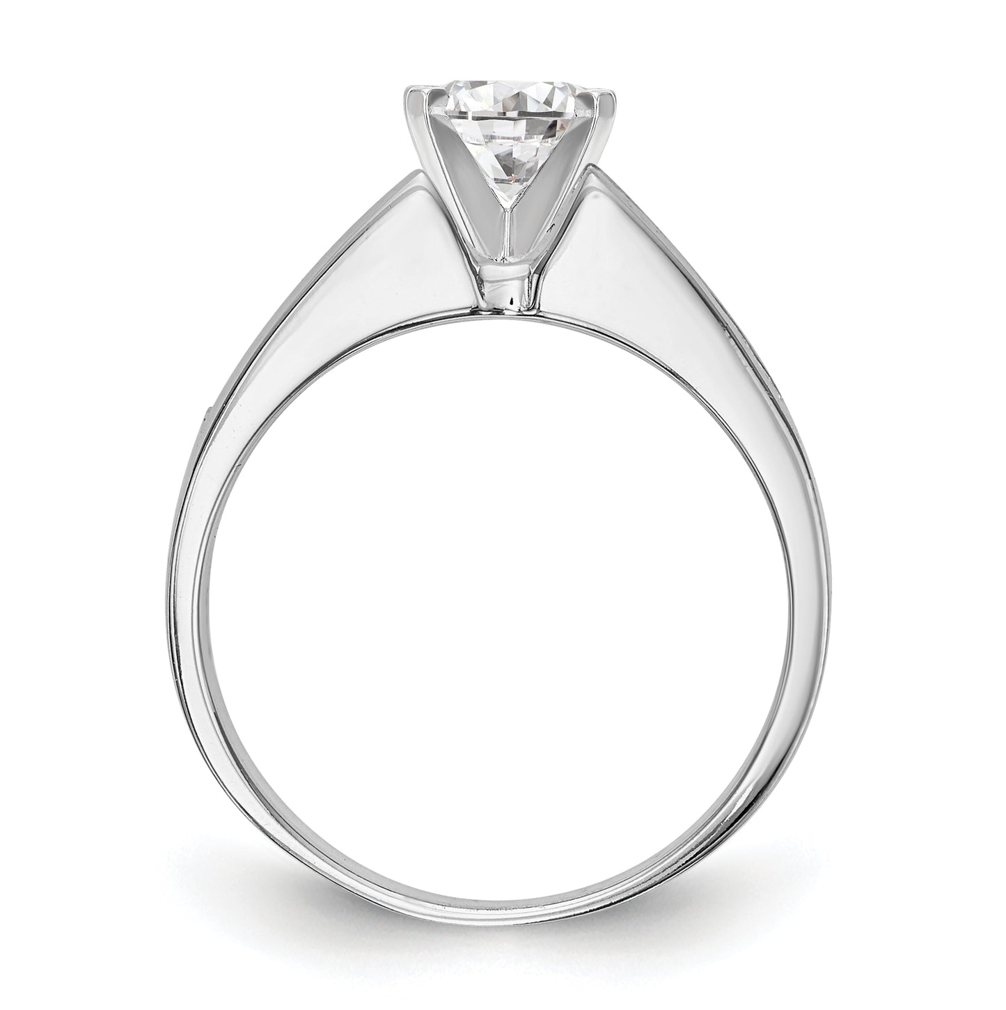 14K White Gold Peg Set 3/8 carat Channel-set Princess Diamond Semi-mount Engagement Ring, 4.1 to 2.5 mm (tapered)