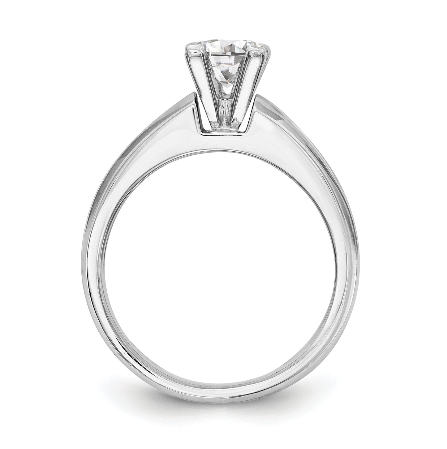 14K White Gold Peg Set 1/2 carat Channel-set Princess Diamond Semi-mount Engagement Ring