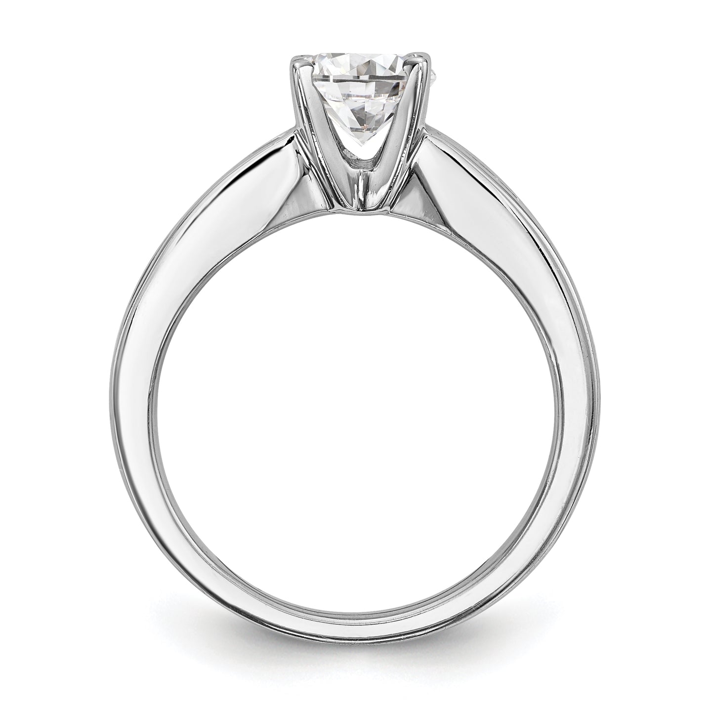 14K White Gold (Holds 1 carat (6.5mm) Round Center) 1 carat Channel-set Princess Diamond Semi-Mount Engagement Ring