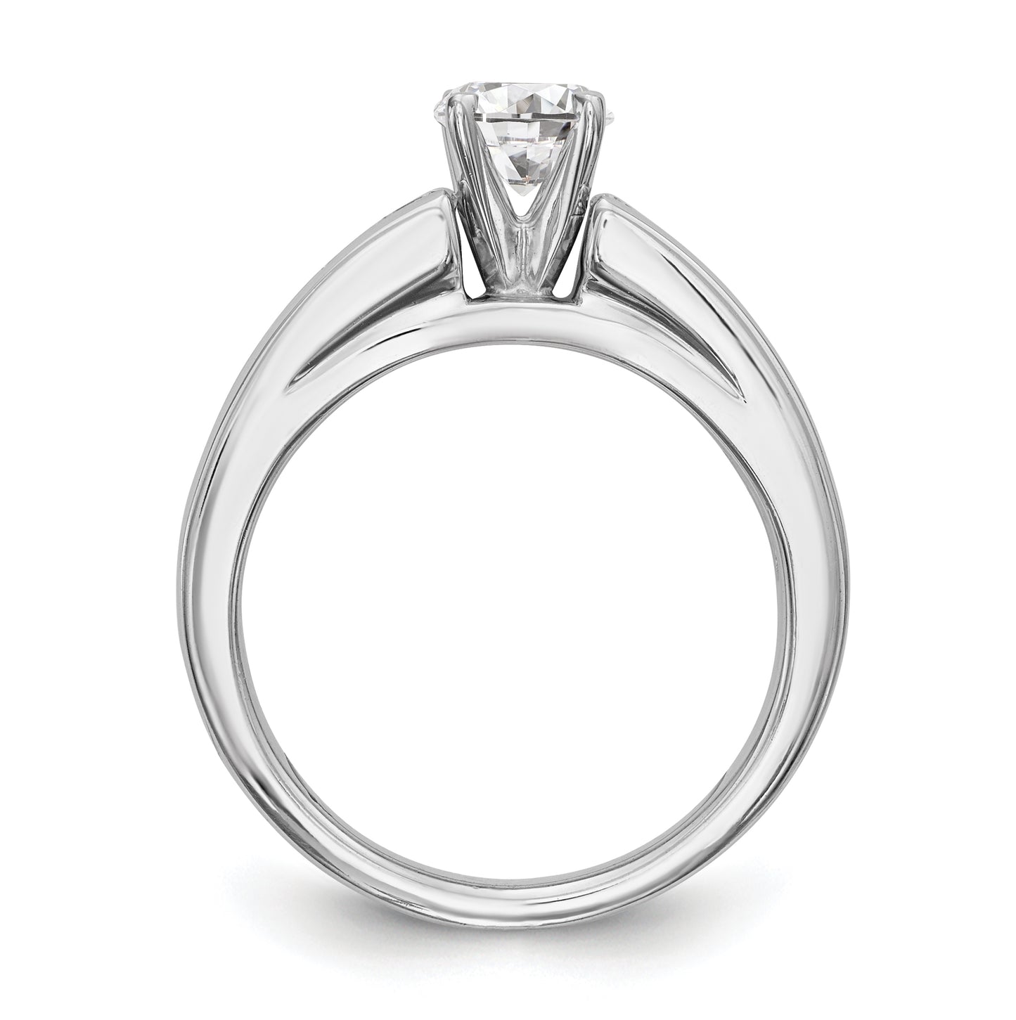 14K White Gold Peg Set 1 carat Channel-set Princess Diamond Semi-mount Engagement Ring