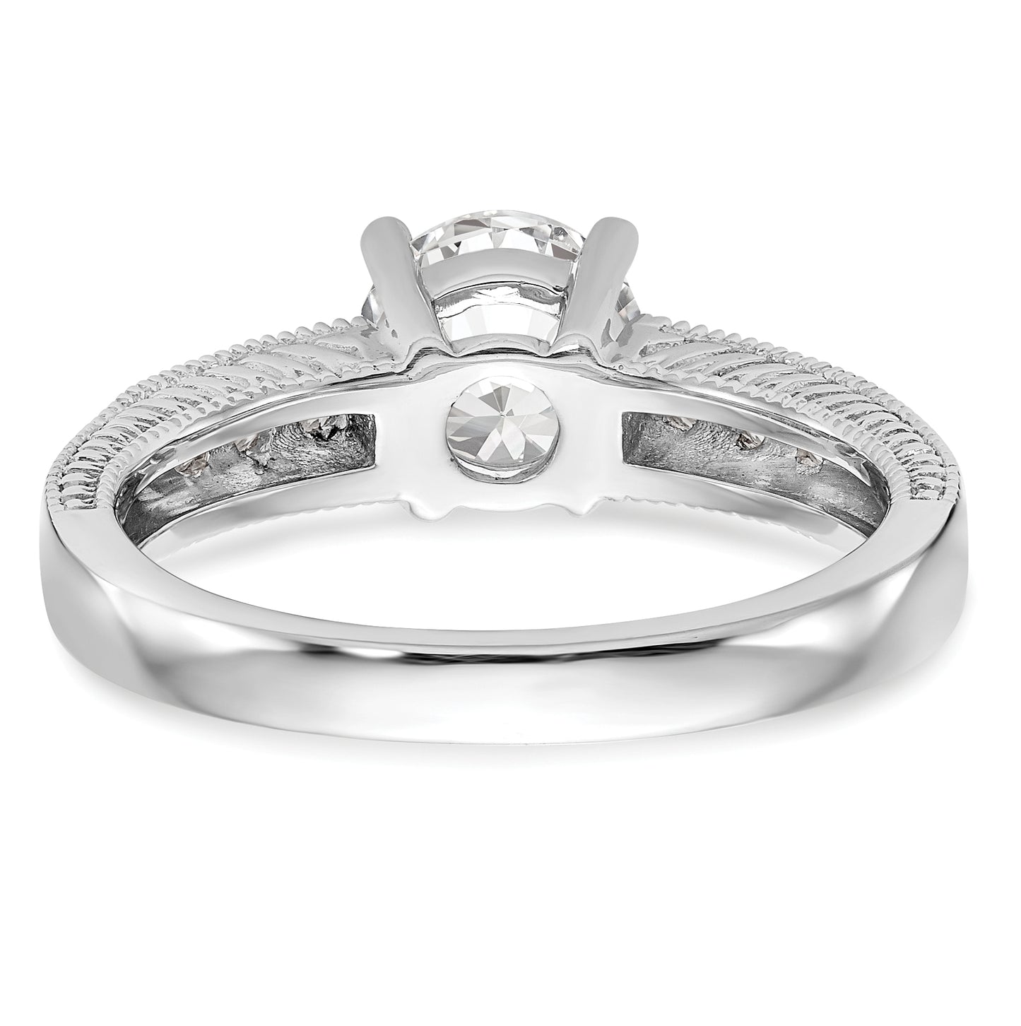 14K White Gold Diamond Semi-Mount Engagement Ring, 3.2 to 2.2 mm (tapered)