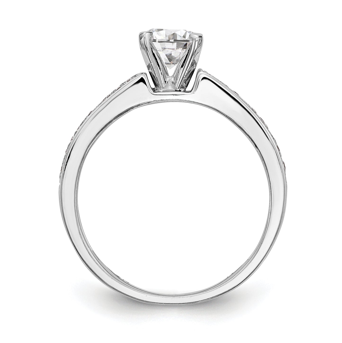 14K White Gold Diamond Peg-Set Semi-mount Engagement Ring