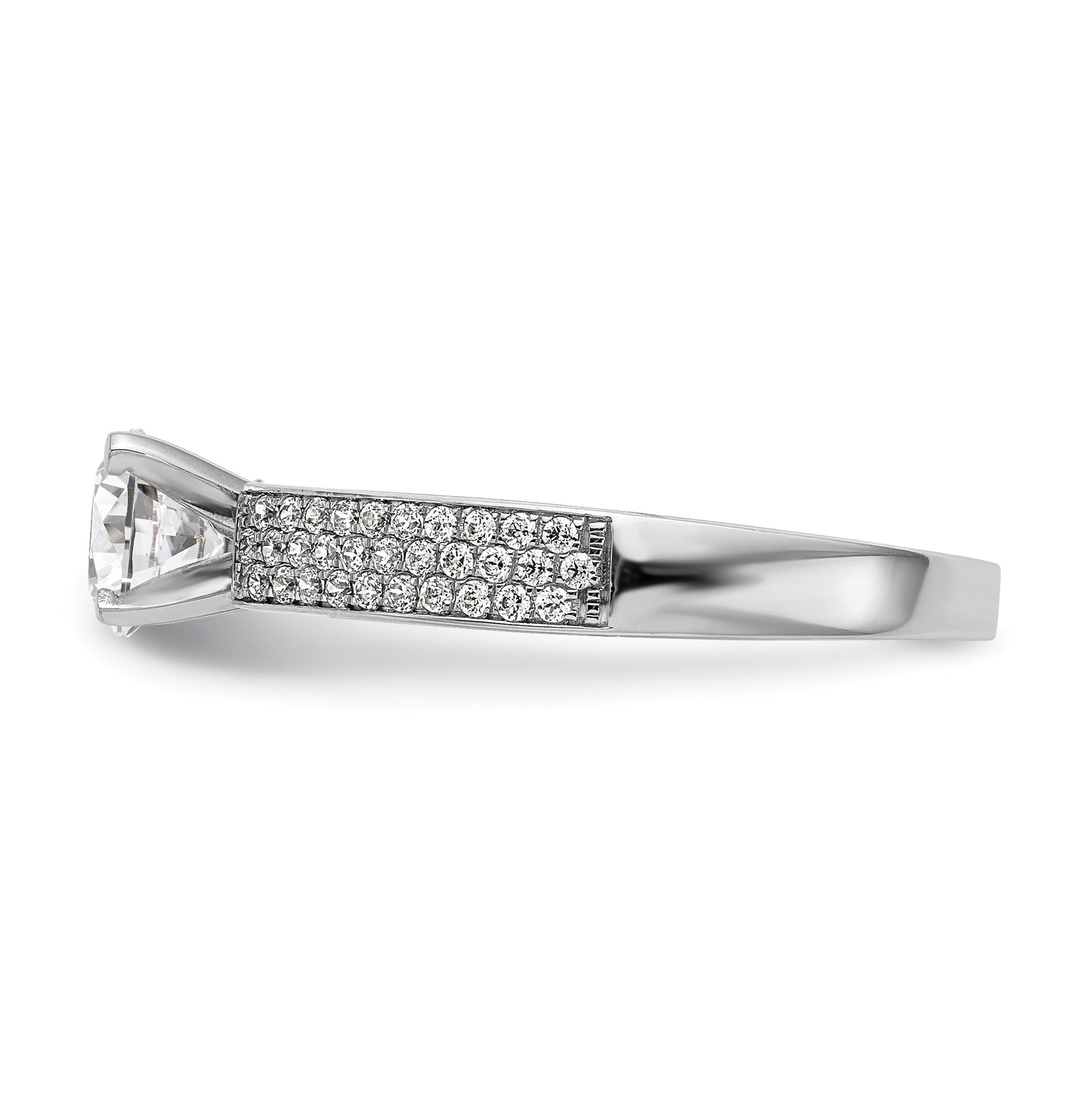 14K White Gold Diamond Peg-Set Semi-mount Engagement Ring