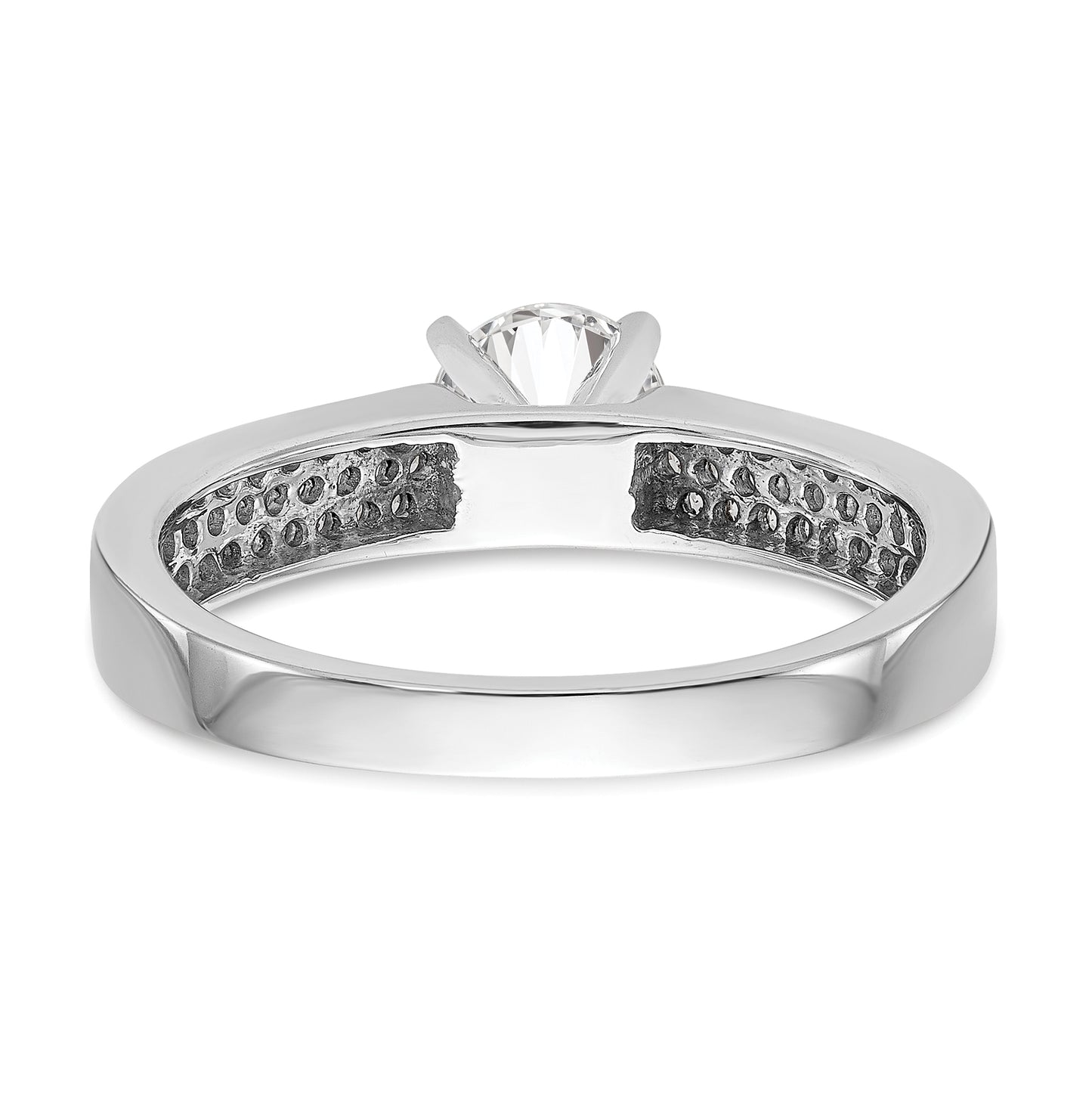 14K White Gold Diamond Peg-Set Semi-mount Engagement Ring