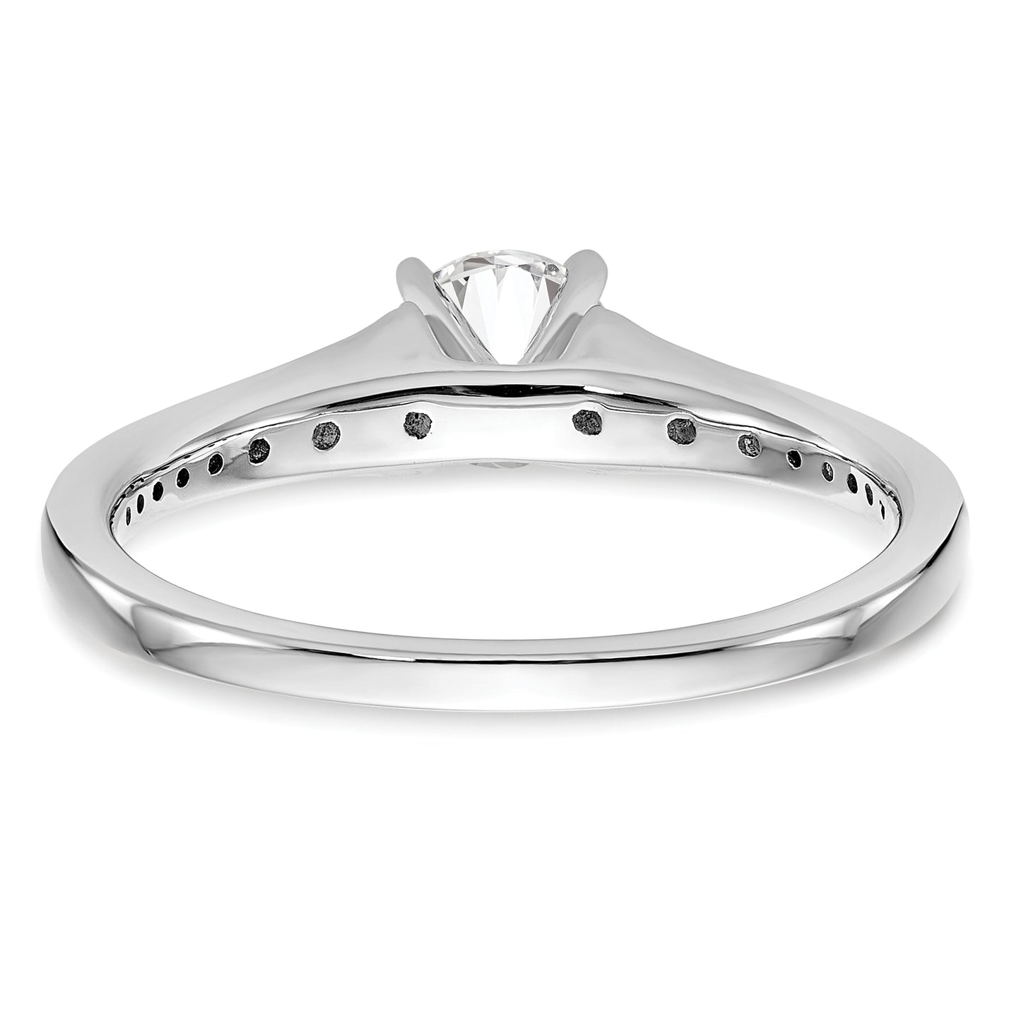 14K White Gold Peg Set 1/3 ct Diamond Semi-mount Engagement Ring