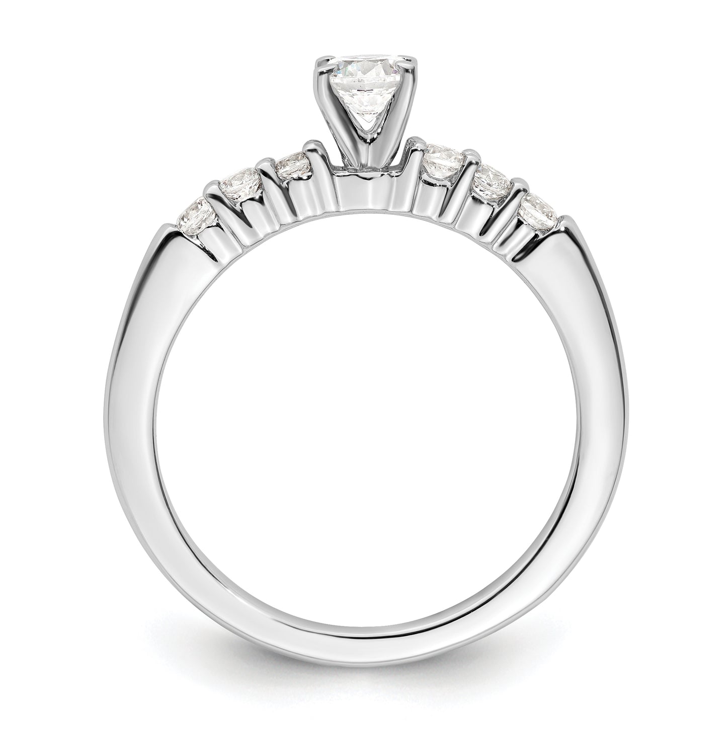 14K White Gold Peg Set 1/4 ct Diamond Semi-mount Engagement Ring
