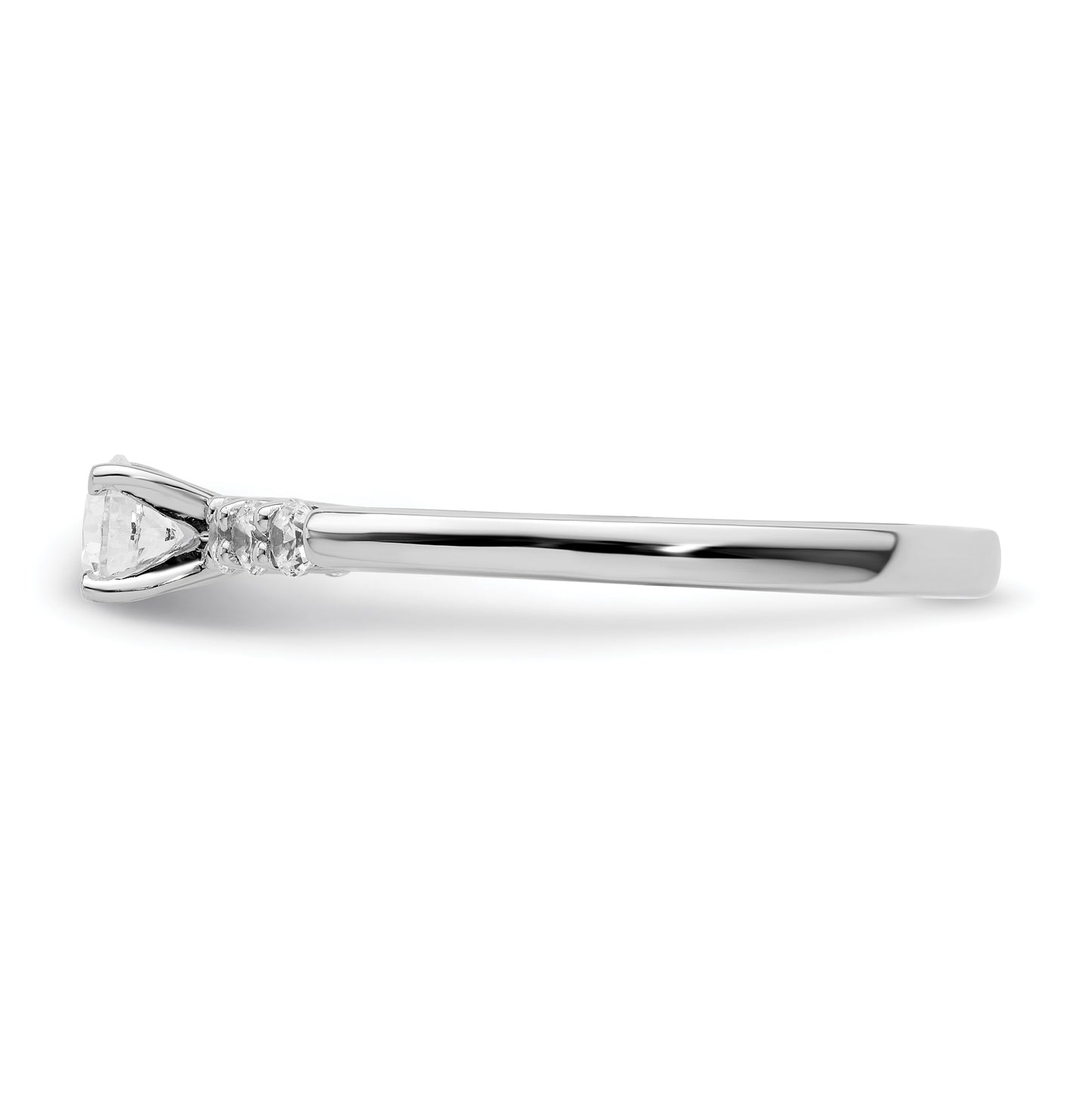 14K White Gold Peg Set 1/4 ct Diamond Semi-mount Engagement Ring