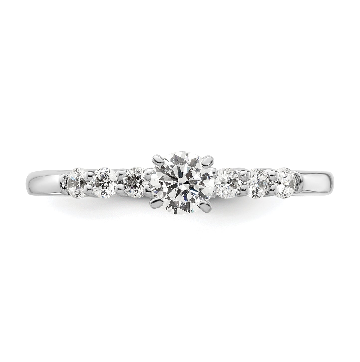 14K White Gold Peg Set 1/4 ct Diamond Semi-mount Engagement Ring