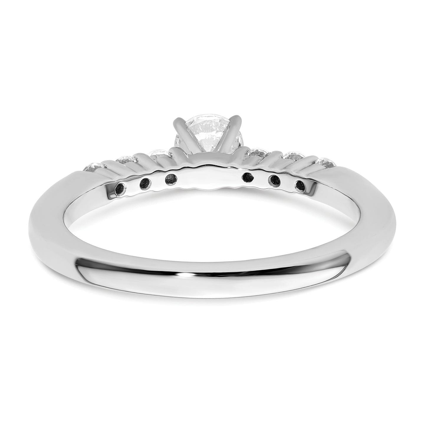 14K White Gold Peg Set 1/4 ct Diamond Semi-mount Engagement Ring