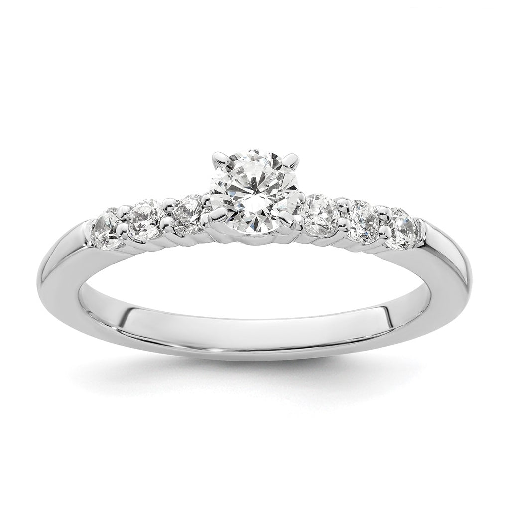14K White Gold Peg Set 1/4 ct Diamond Semi-mount Engagement Ring