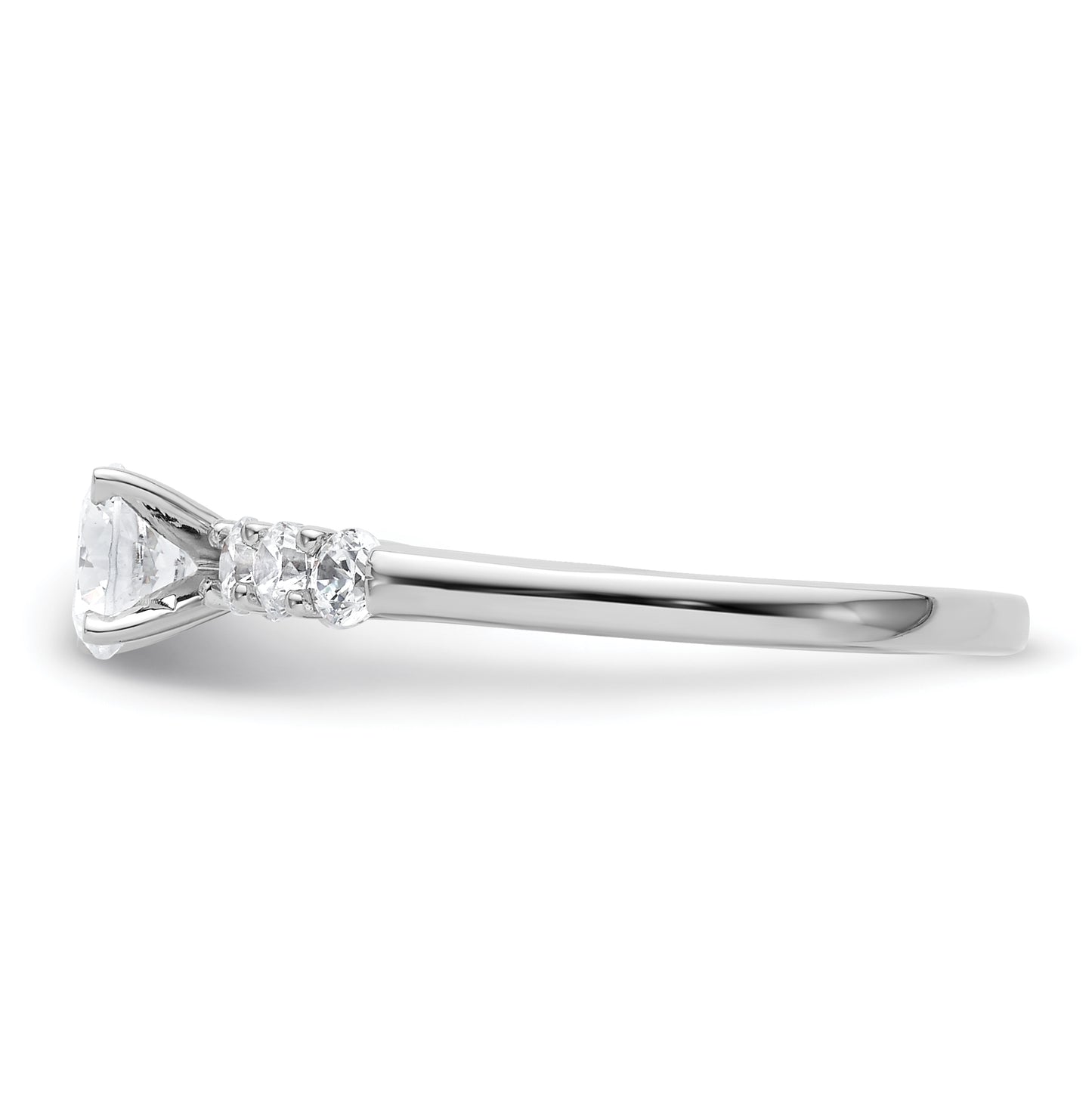 14K White Gold Peg Set 3/8 carat Diamond Semi-mount Engagement Ring, 2 mm