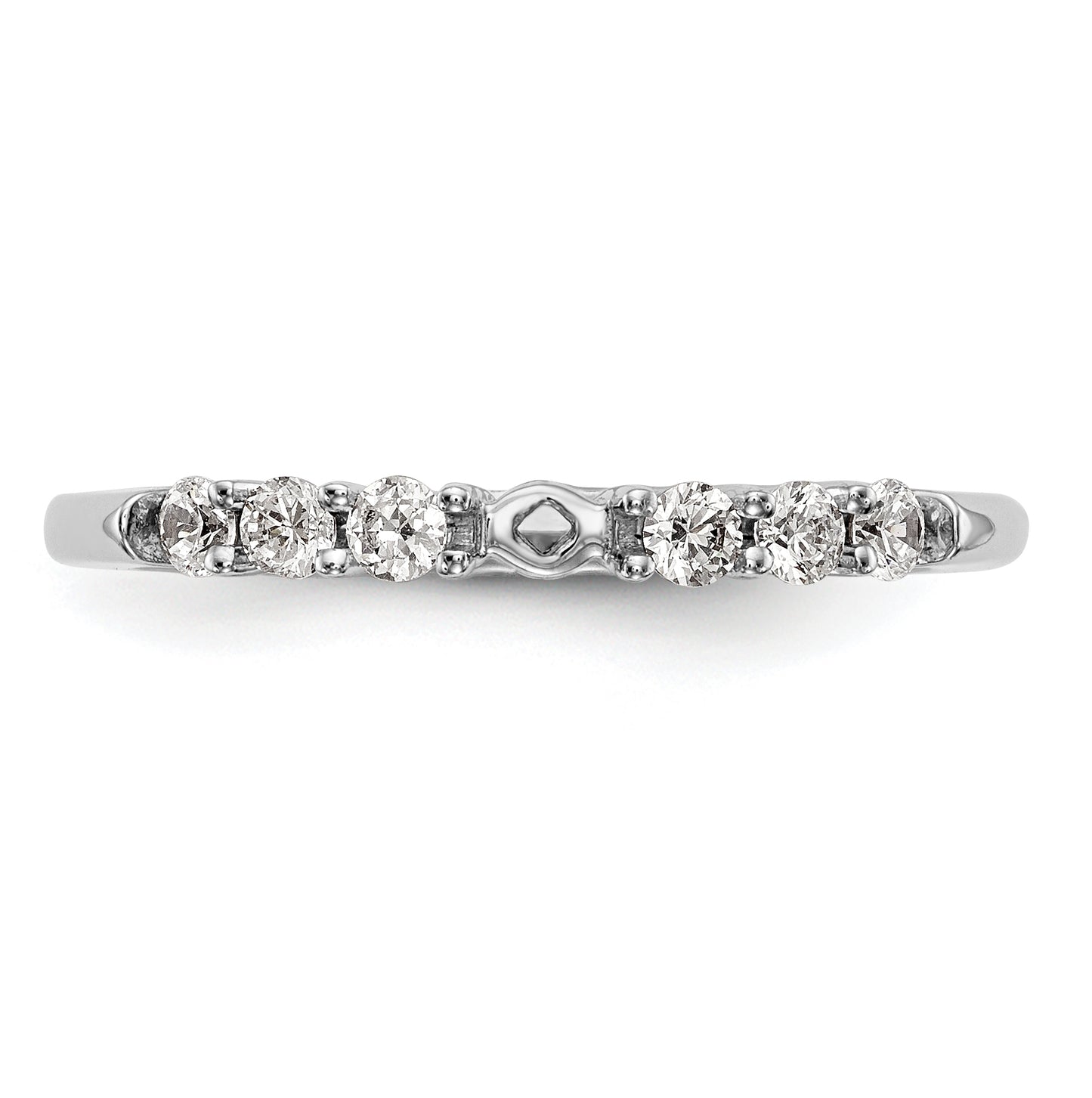 14K White Gold Peg Set 3/8 carat Diamond Semi-mount Engagement Ring, 2.8 to 2.5 mm (tapered)