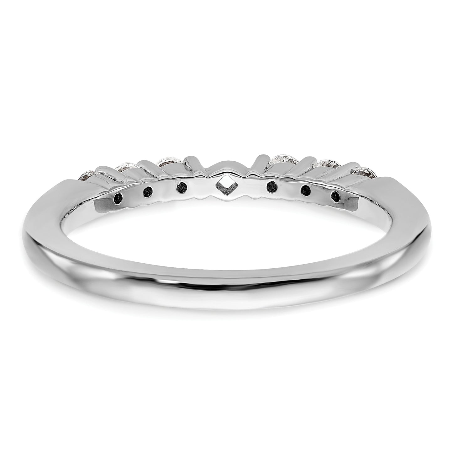 14K White Gold Peg Set 3/8 carat Diamond Semi-mount Engagement Ring, 2.8 to 2.5 mm (tapered)