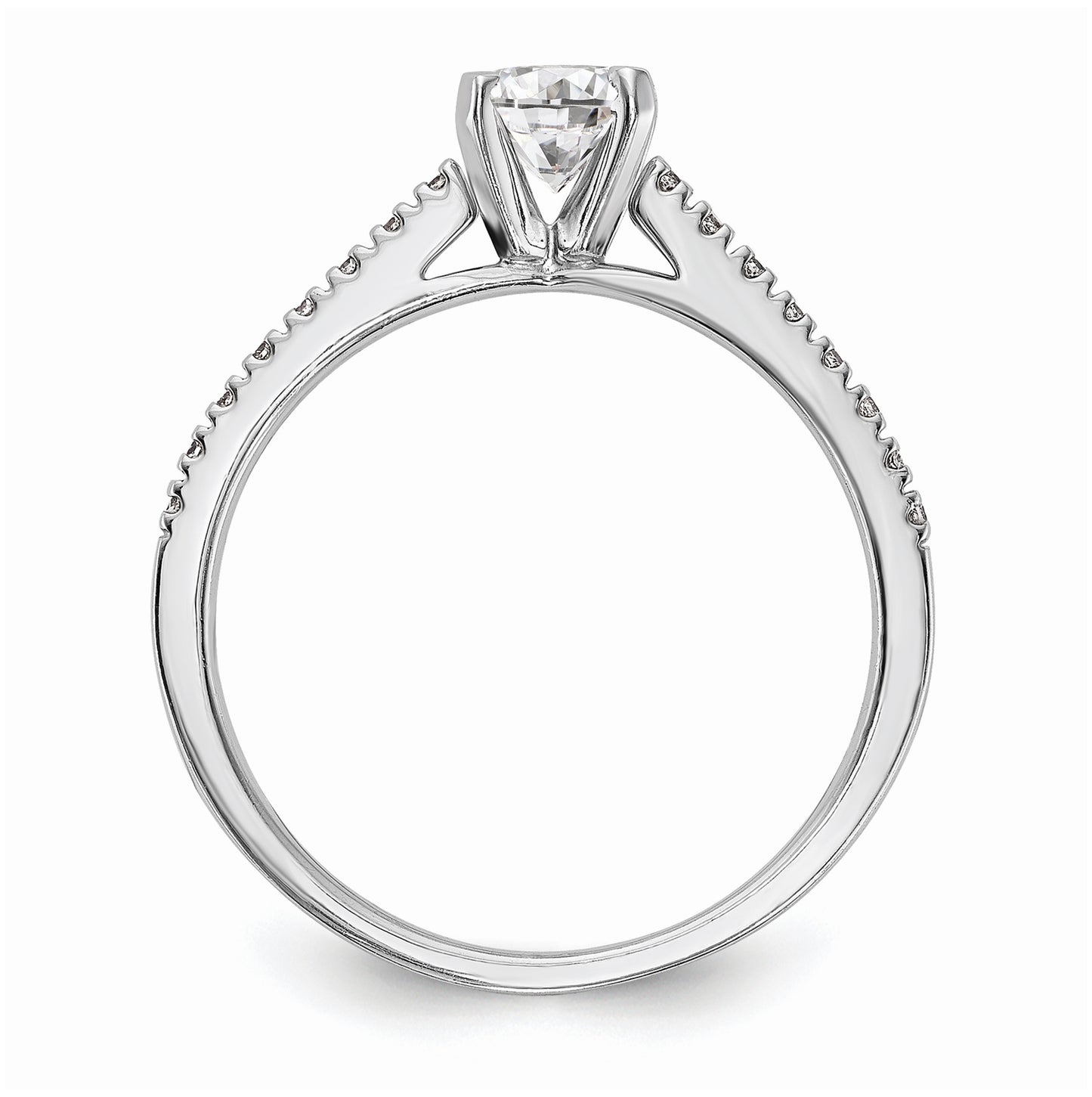 10K White Gold Peg Set 1/10 carat Diamond Semi-mount Engagement Ring