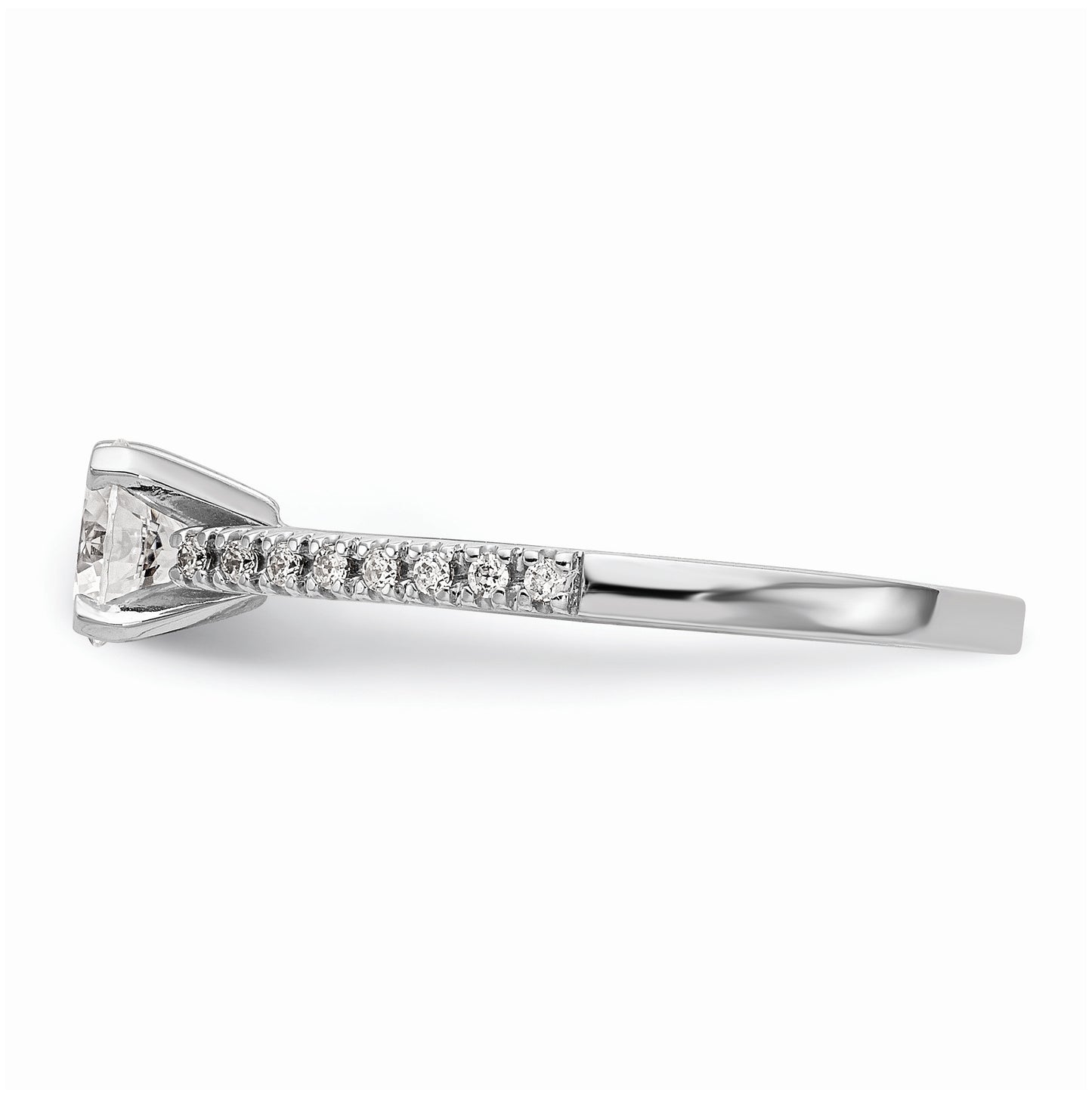 10K White Gold Peg Set 1/10 carat Diamond Semi-mount Engagement Ring