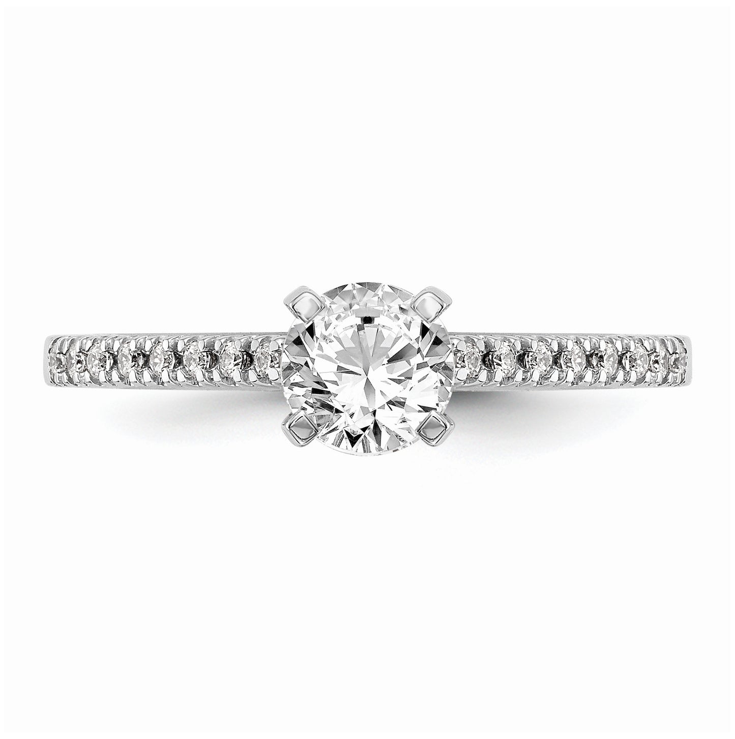 10K White Gold Peg Set 1/10 carat Diamond Semi-mount Engagement Ring