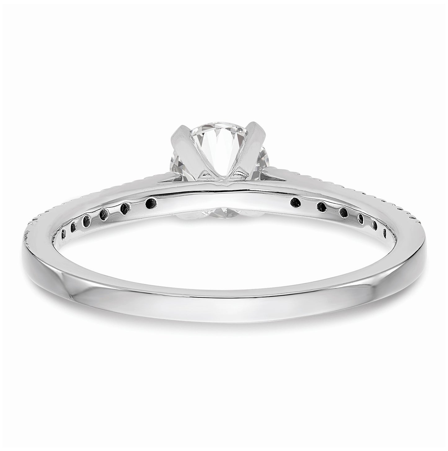 10K White Gold Peg Set 1/10 carat Diamond Semi-mount Engagement Ring