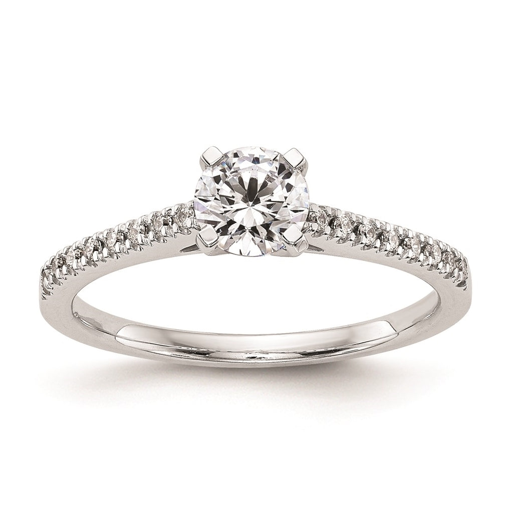 10K White Gold Peg Set 1/10 carat Diamond Semi-mount Engagement Ring