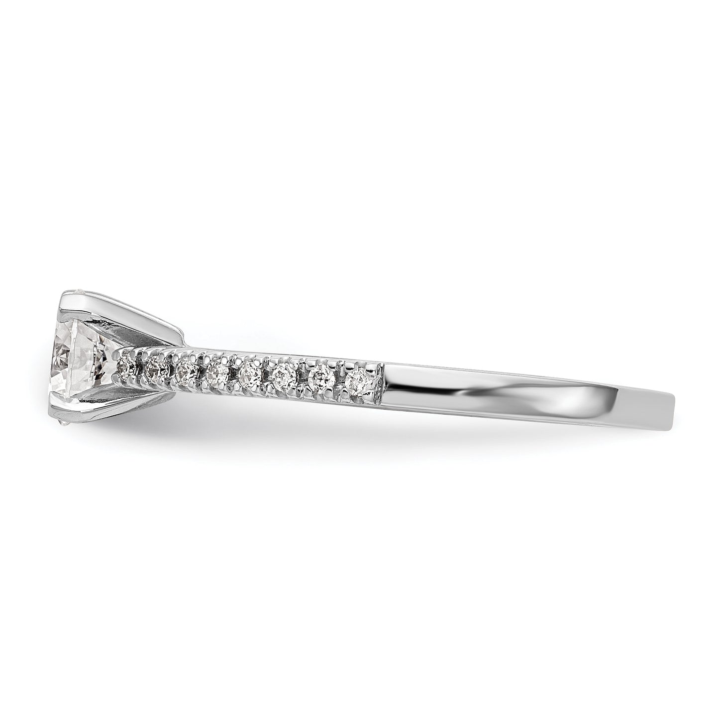 14K White Gold Peg Set 1/10 ct Diamond Semi-mount Engagement Ring