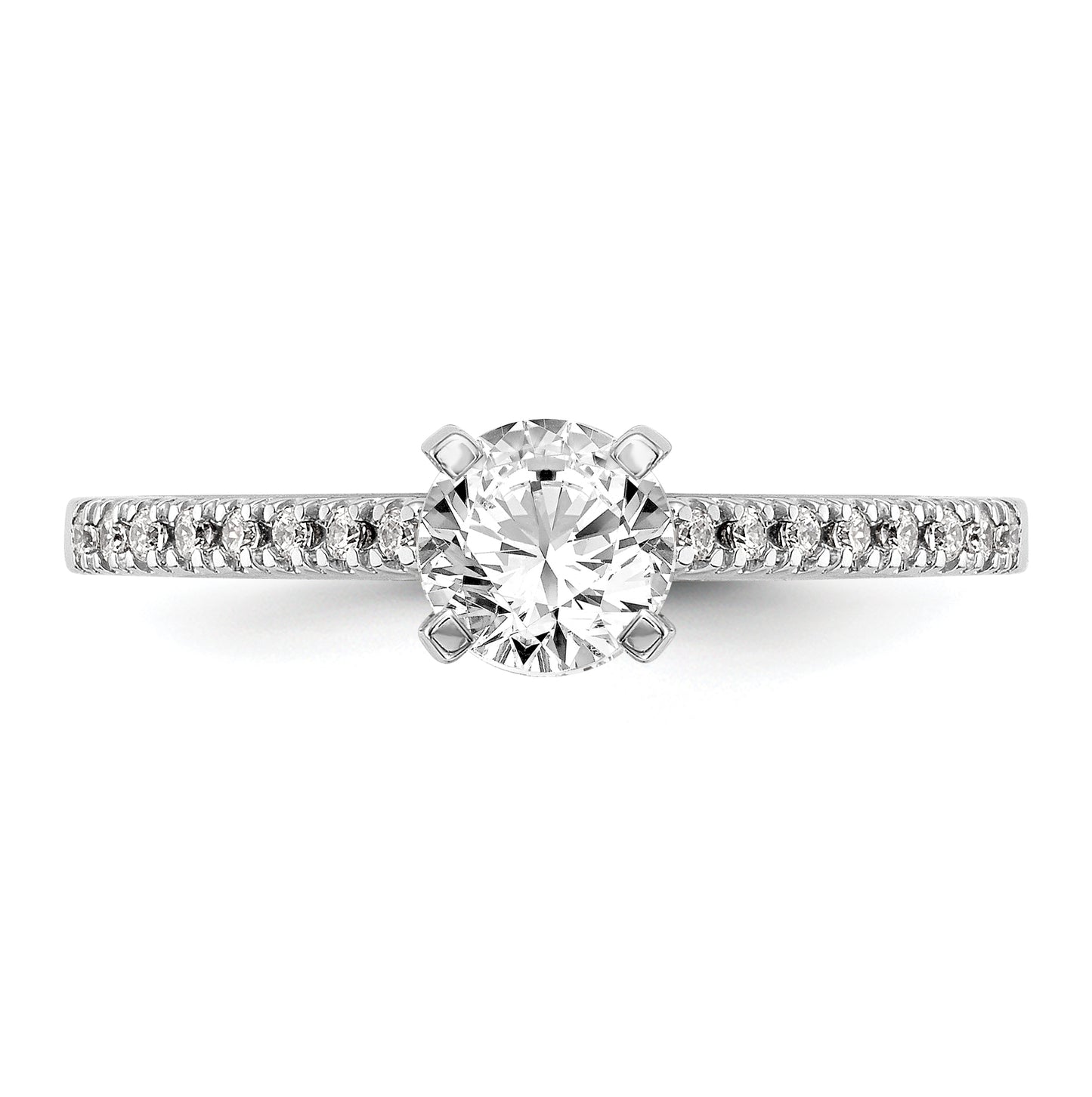 14K White Gold Peg Set 1/10 ct Diamond Semi-mount Engagement Ring