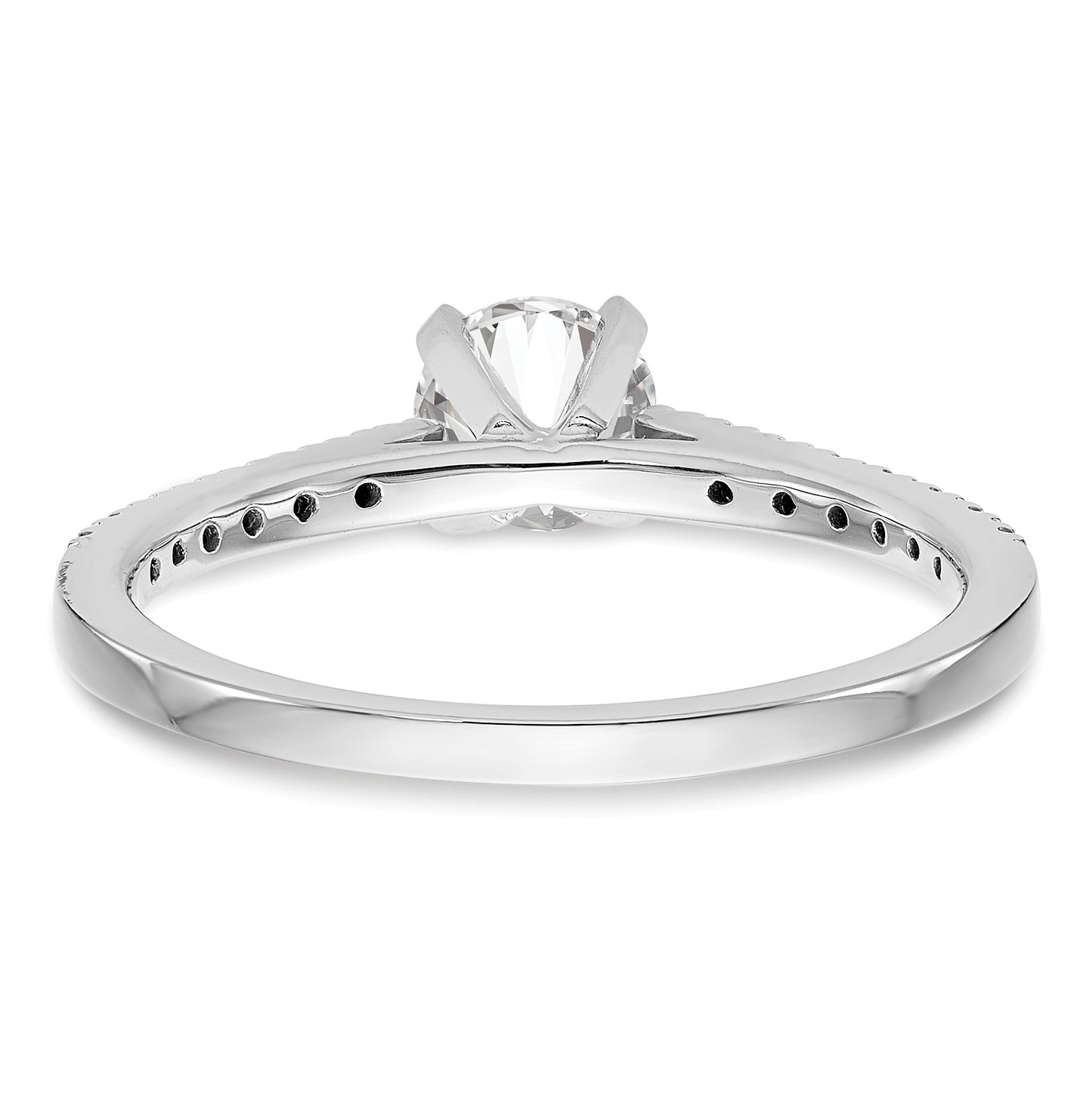 14K White Gold Peg Set 1/10 ct Diamond Semi-mount Engagement Ring
