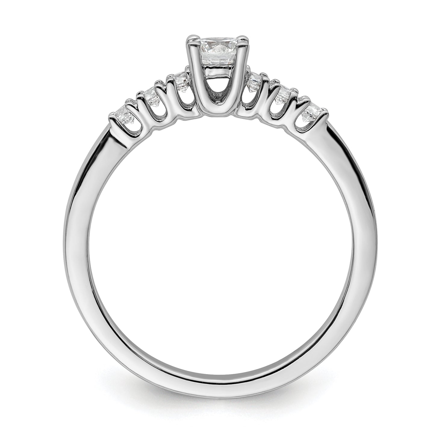 14K White Gold Diamond Semi-mount Engagement Ring, 2 mm