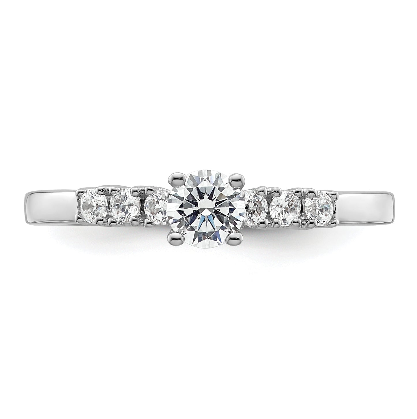 14K White Gold Diamond Semi-mount Engagement Ring, 2 mm