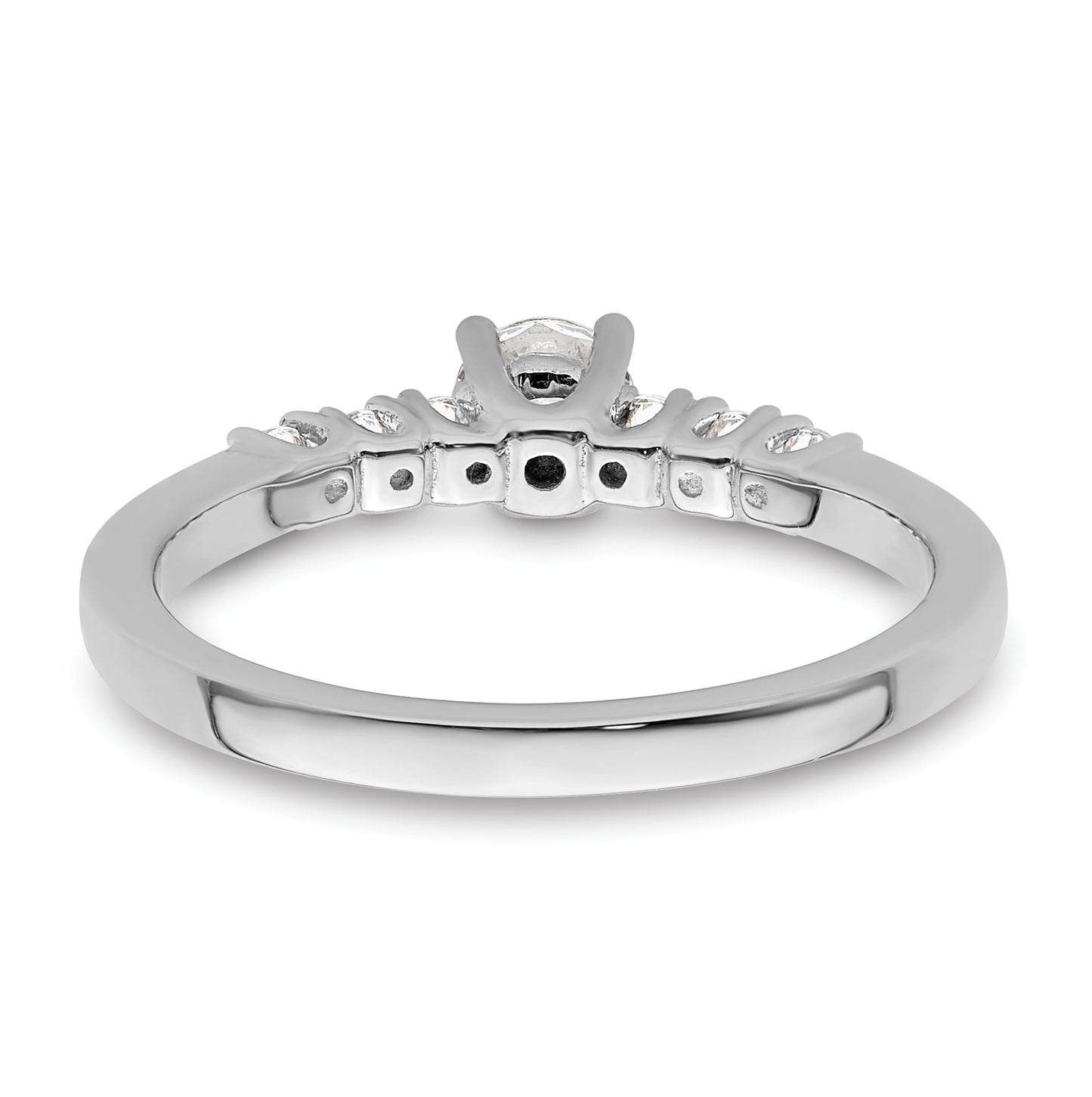 14K White Gold Diamond Semi-mount Engagement Ring, 2 mm
