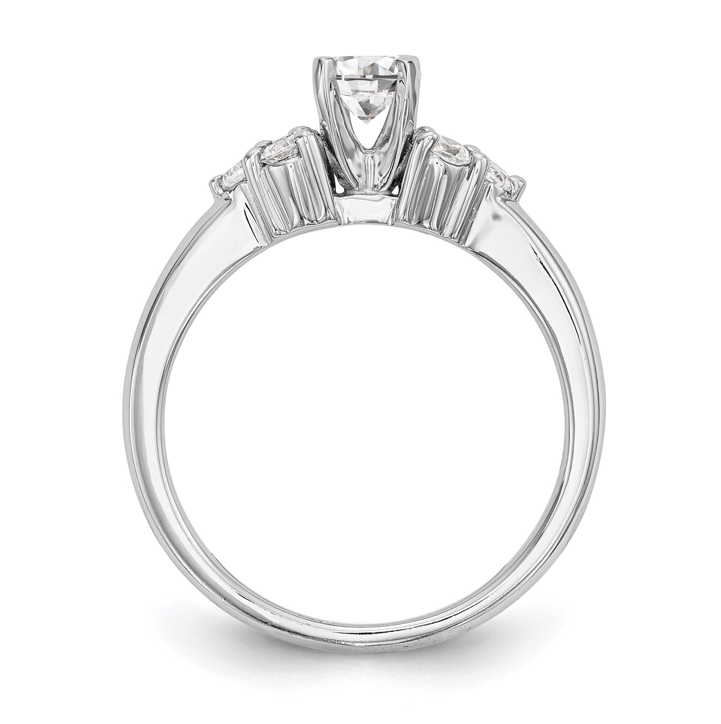 14K White Gold Diamond Peg Set Semi-mount Engagement Ring