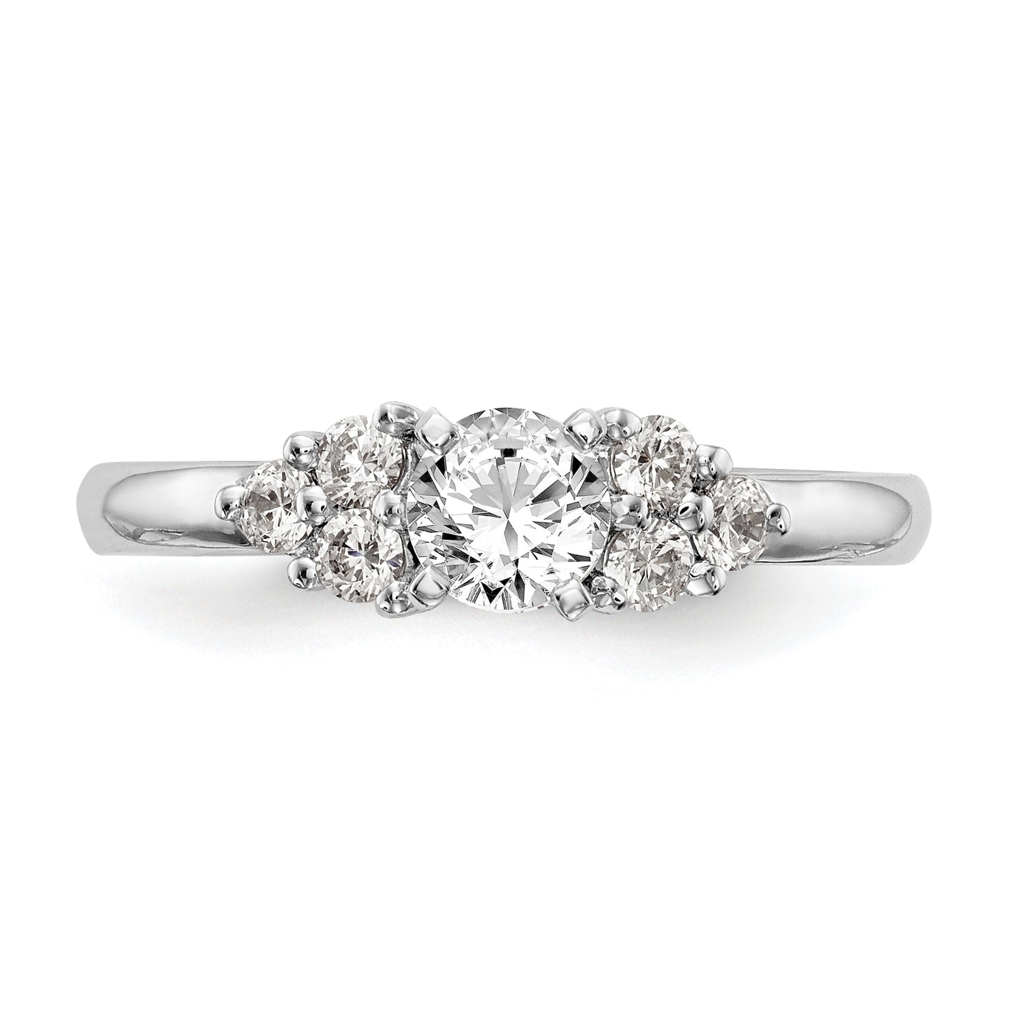 14K White Gold Diamond Peg Set Semi-mount Engagement Ring