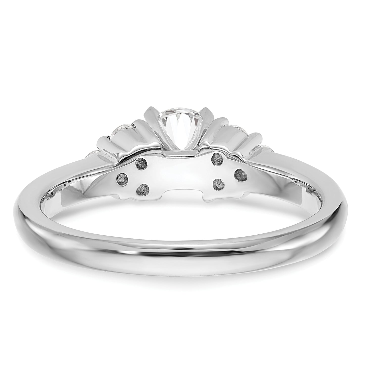 14K White Gold Diamond Peg Set Semi-mount Engagement Ring