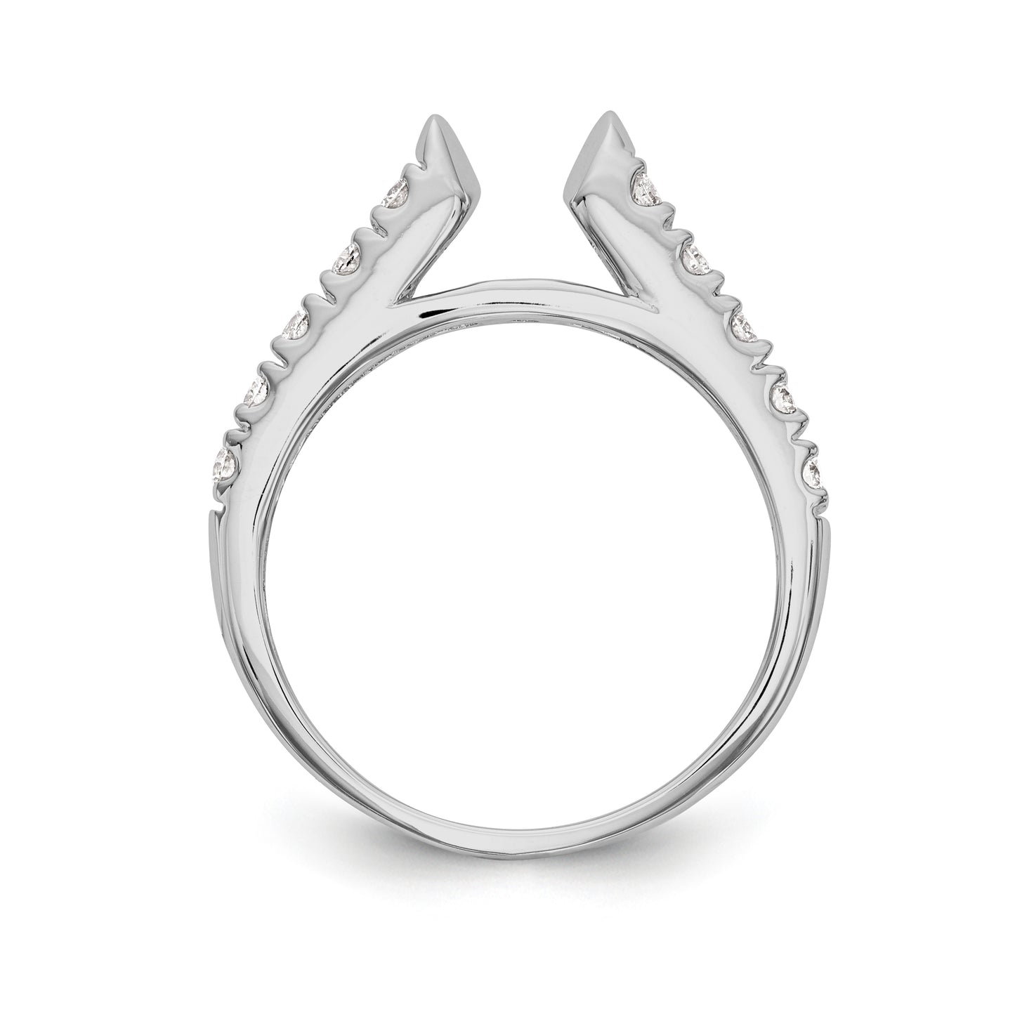 14K White Gold Peg Set 1/3ct Diamond Semi-mount Engagement Ring